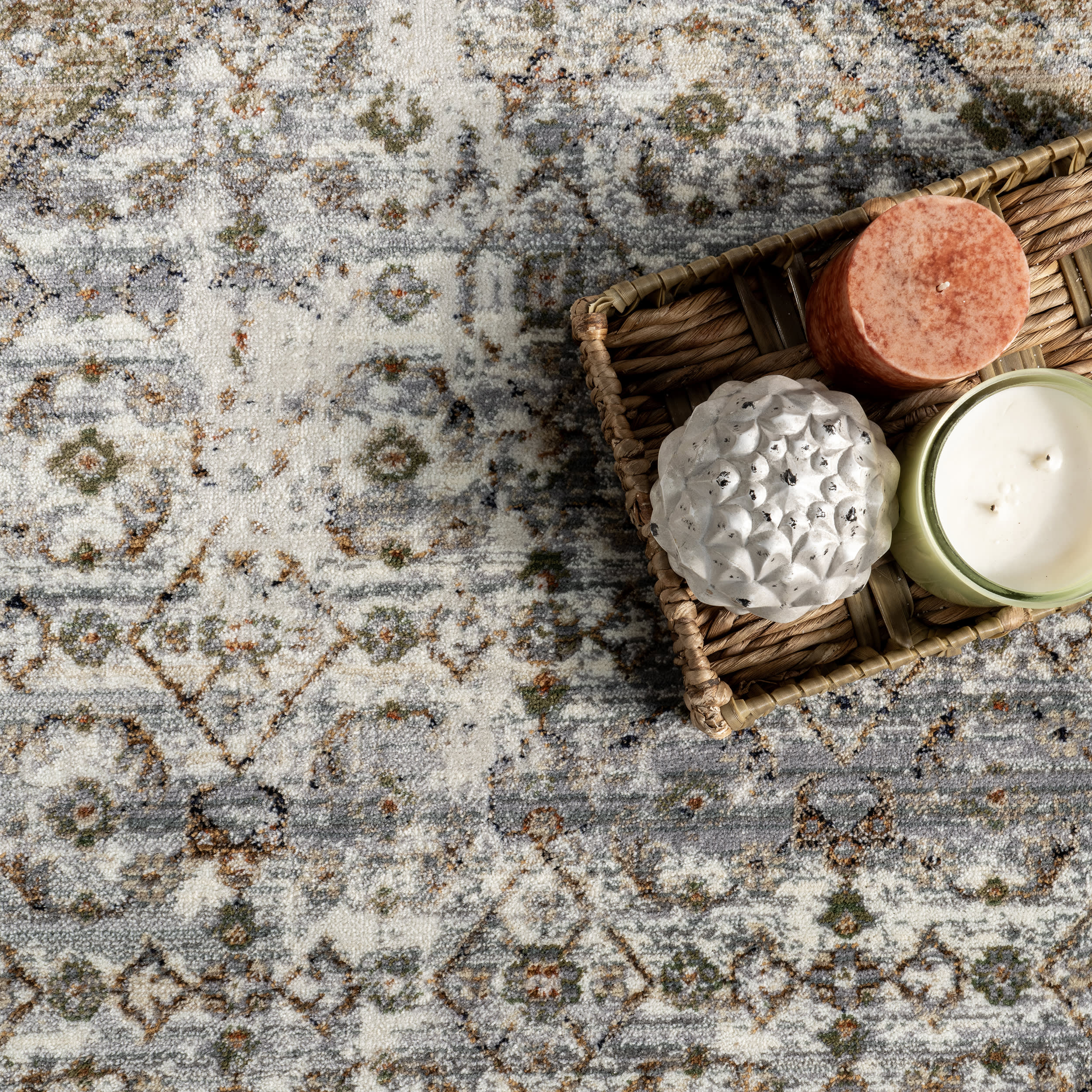 Vintage Medallion Fringe Rug | Light Brown - Image 7