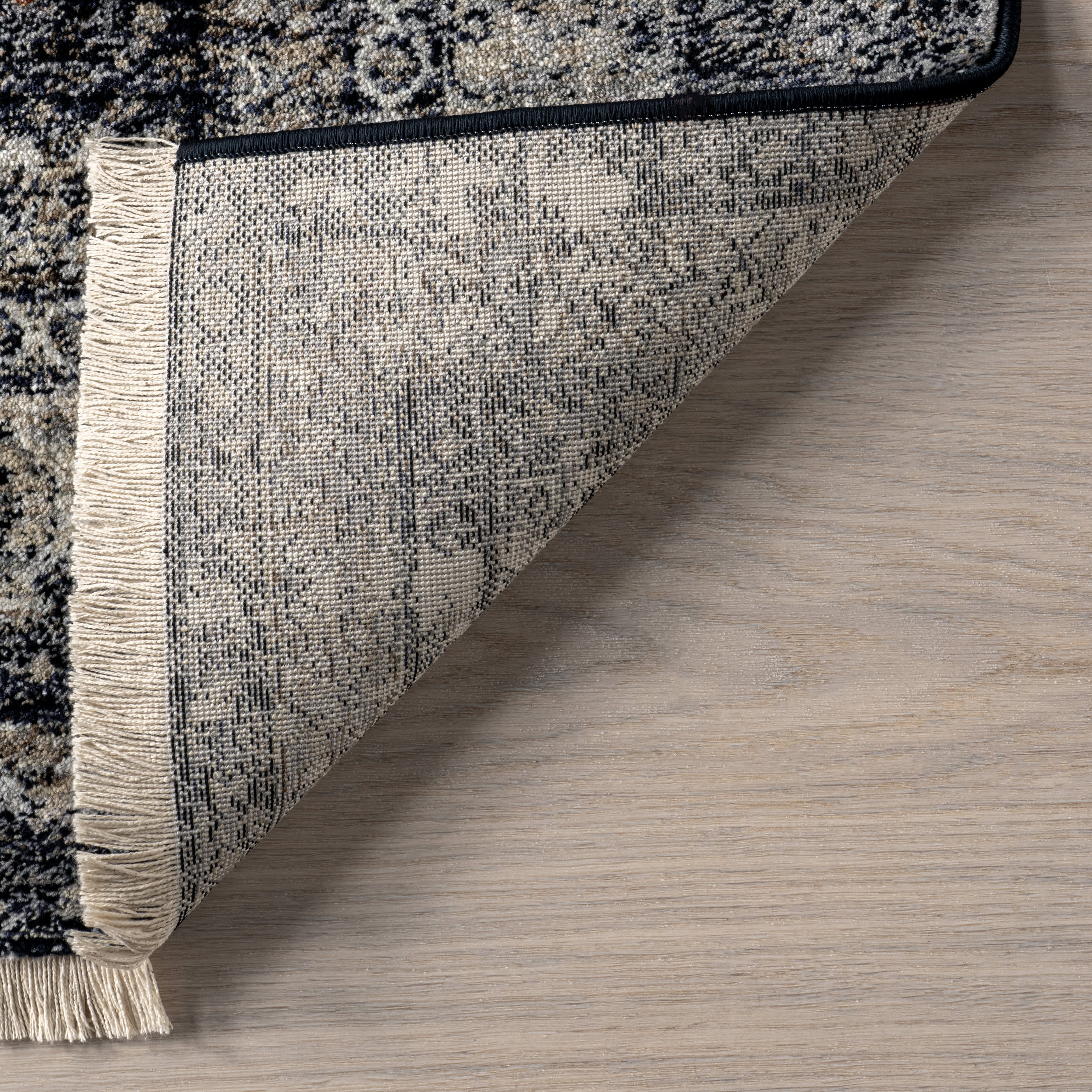 Vintage Medallion Fringe Rug | Navy - Image 6