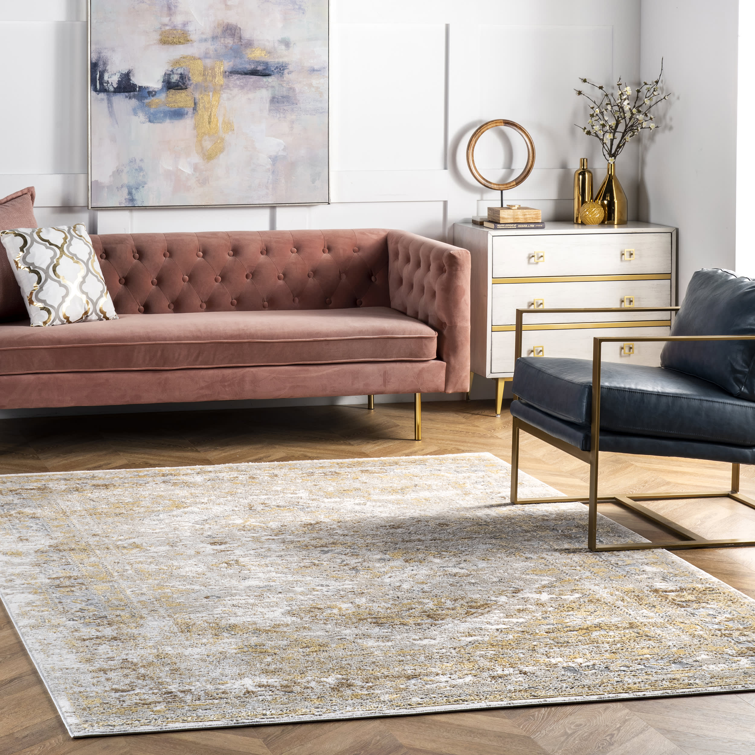 Vintage Medallion Rug | Gold - Image 2