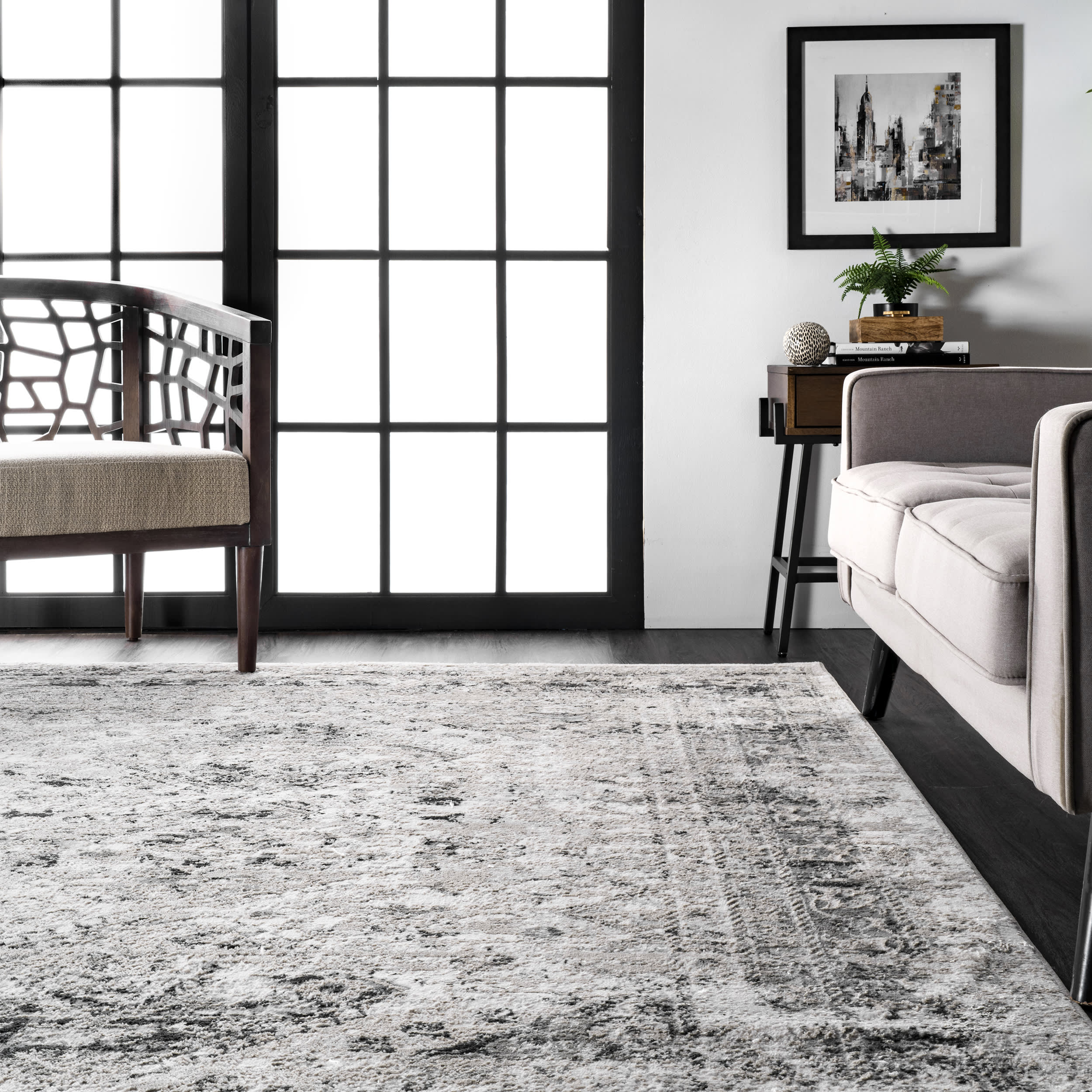 Vintage Medallion Rug | Grey - Image 4