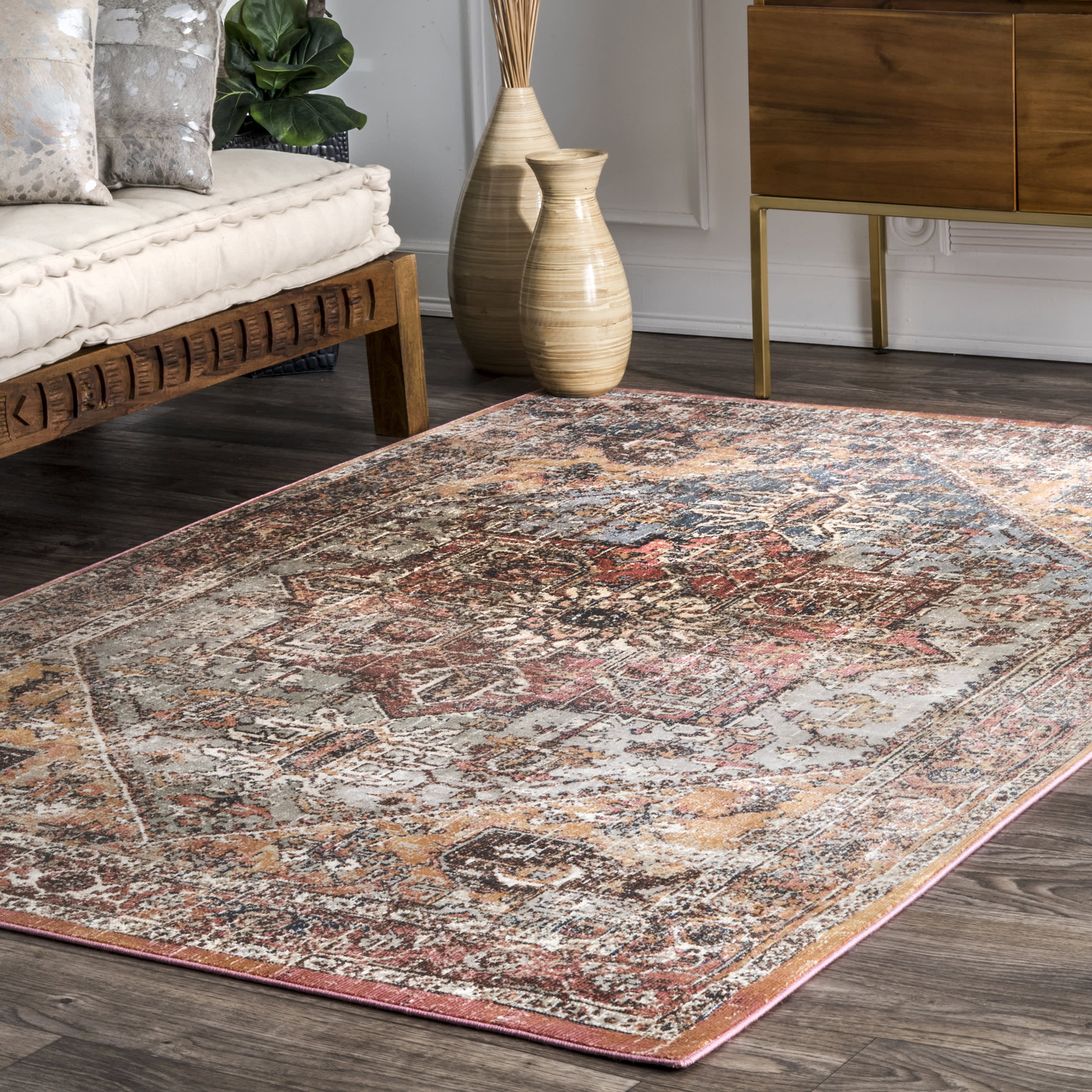 Vintage Medallion Rug | Orange - Image 2