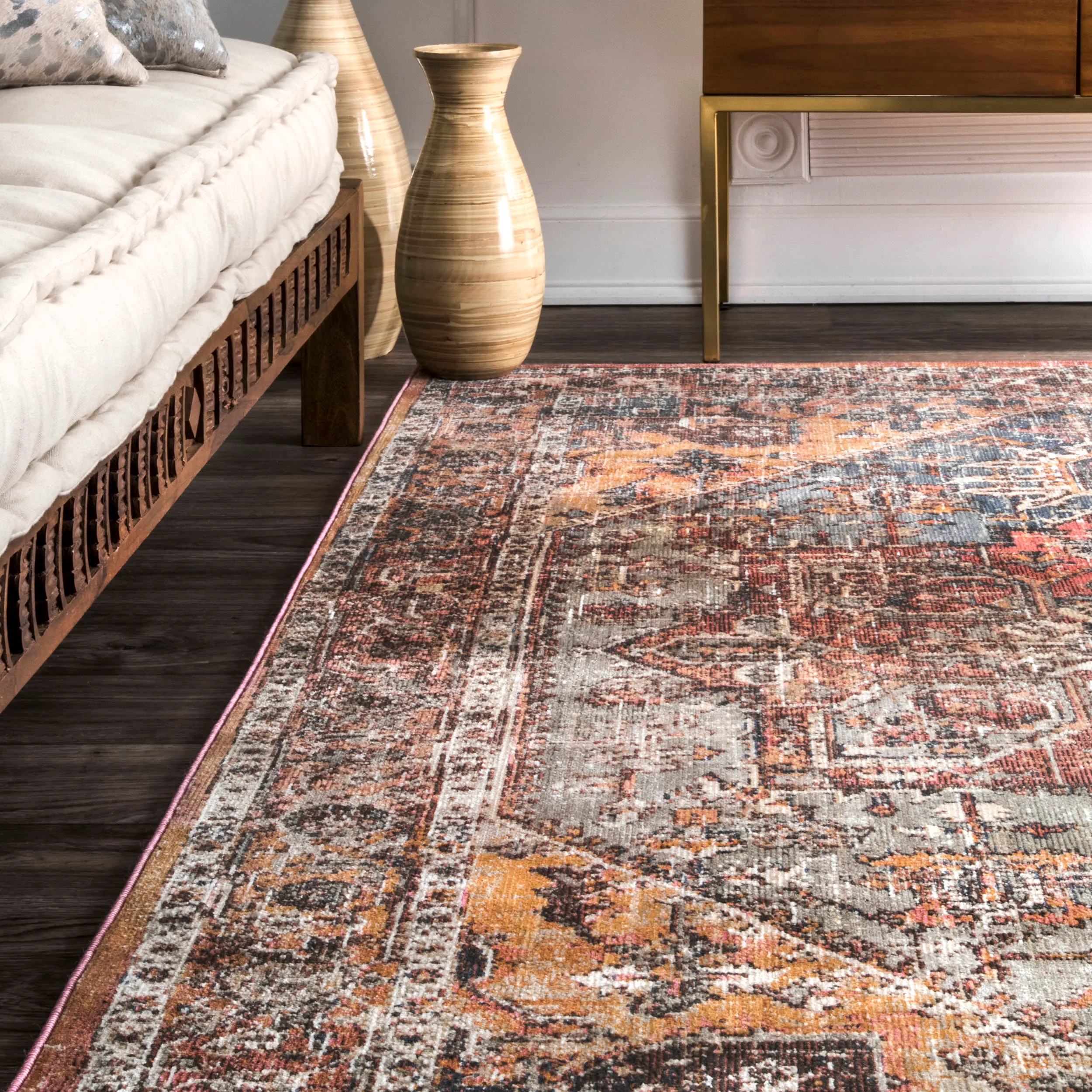 Vintage Medallion Rug | Orange - Image 4
