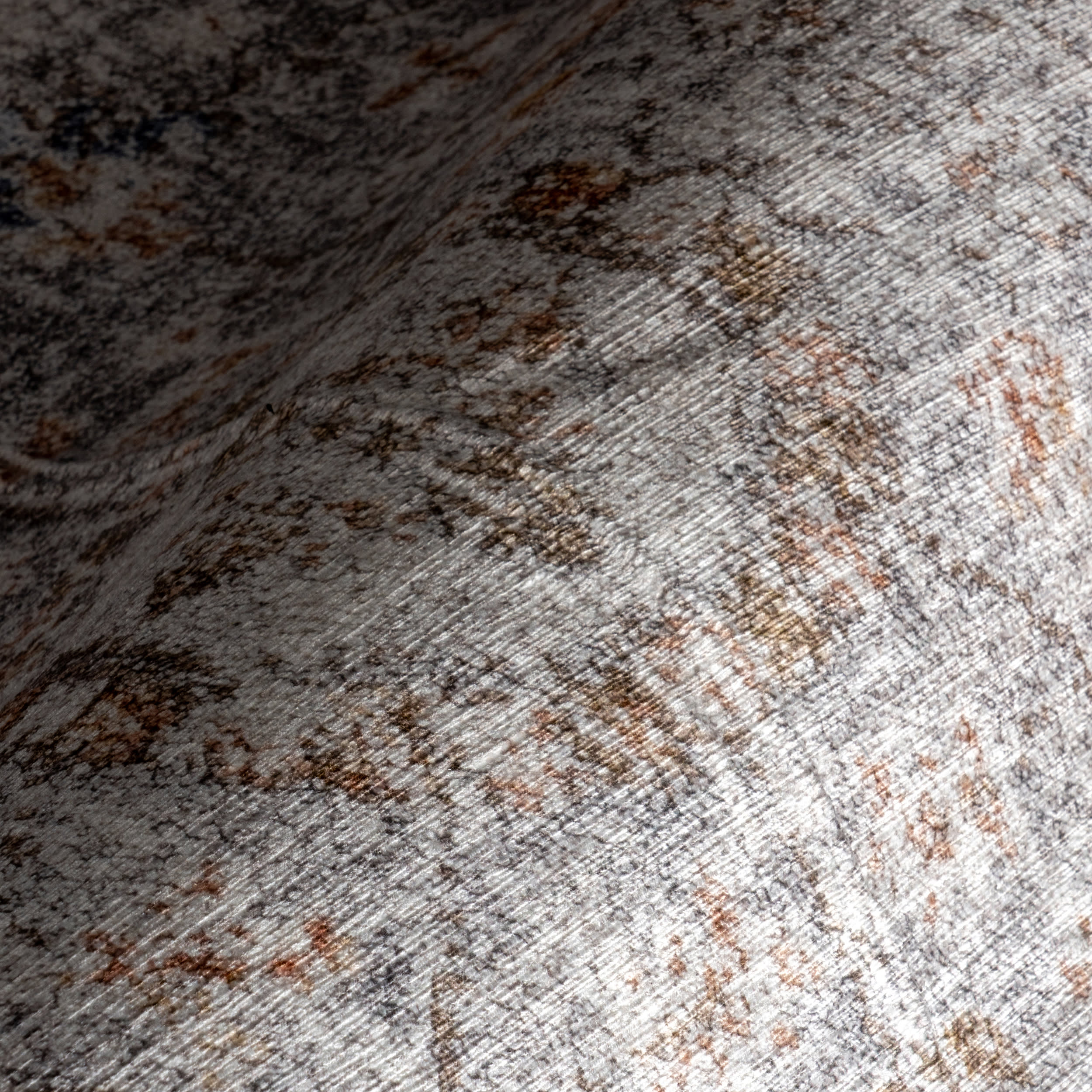 Vintage Medallion Spill Proof Washable Rug | Light Grey - Image 3