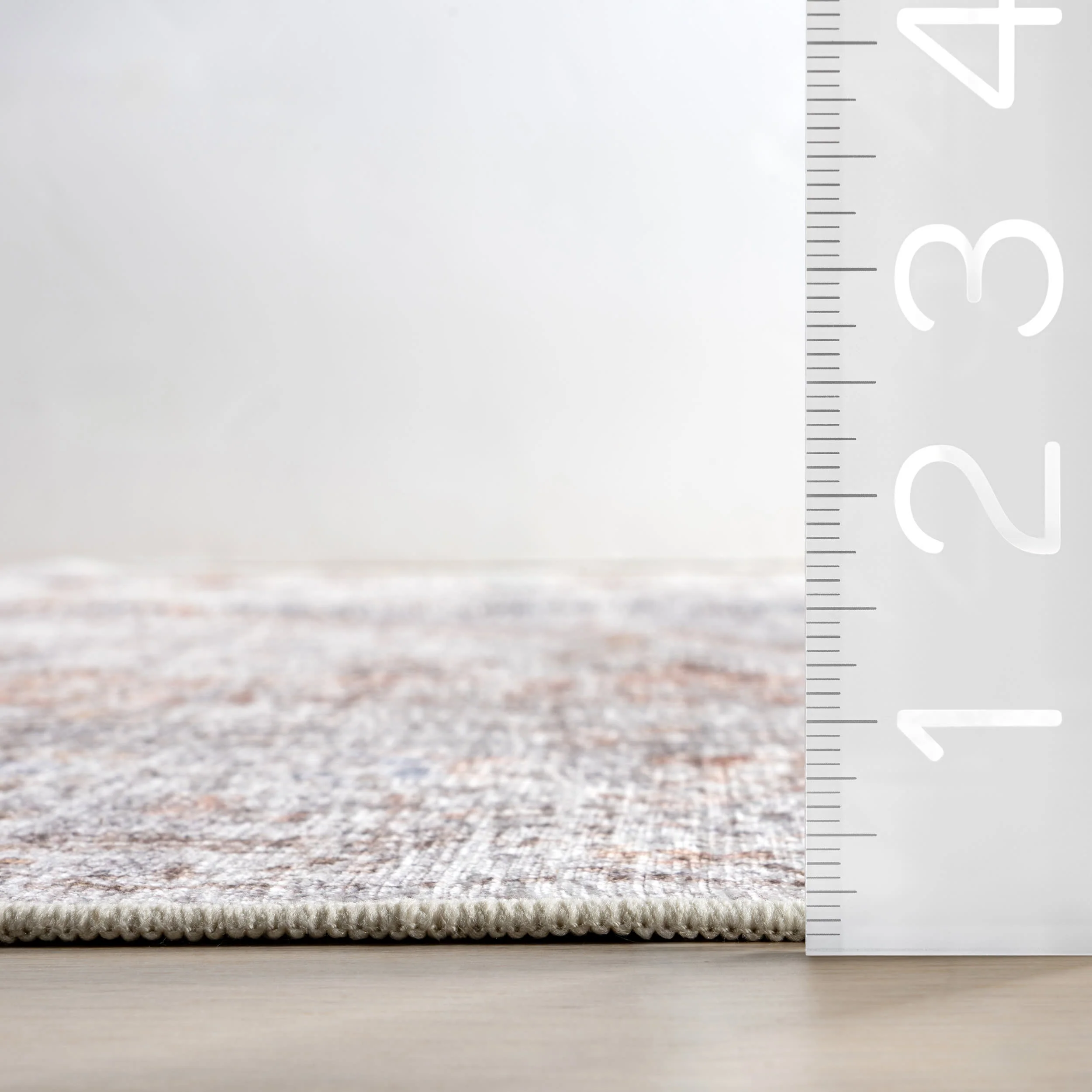 Vintage Medallion Spill Proof Washable Rug | Light Grey - Image 6