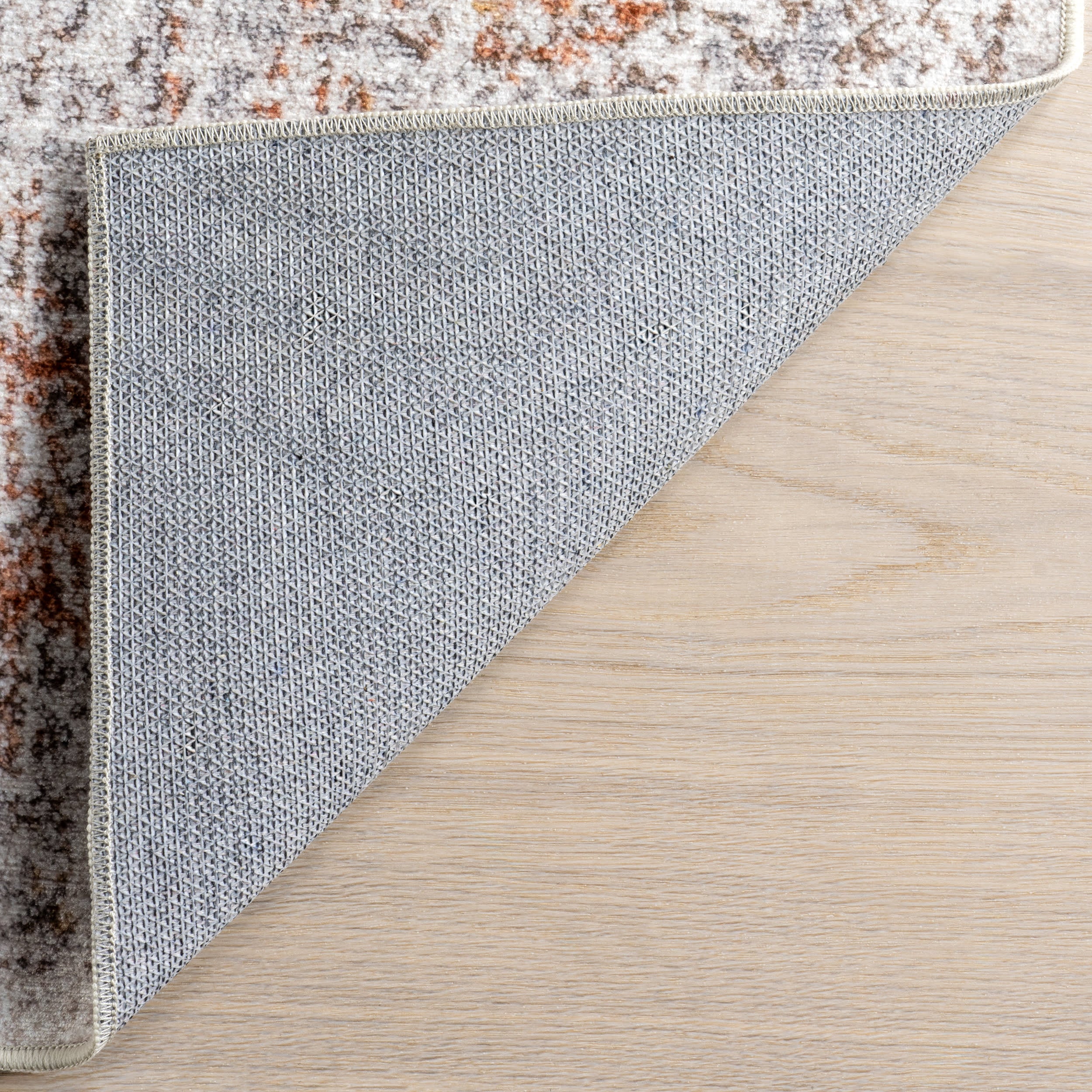 Vintage Medallion Spill Proof Washable Rug | Light Grey - Image 7