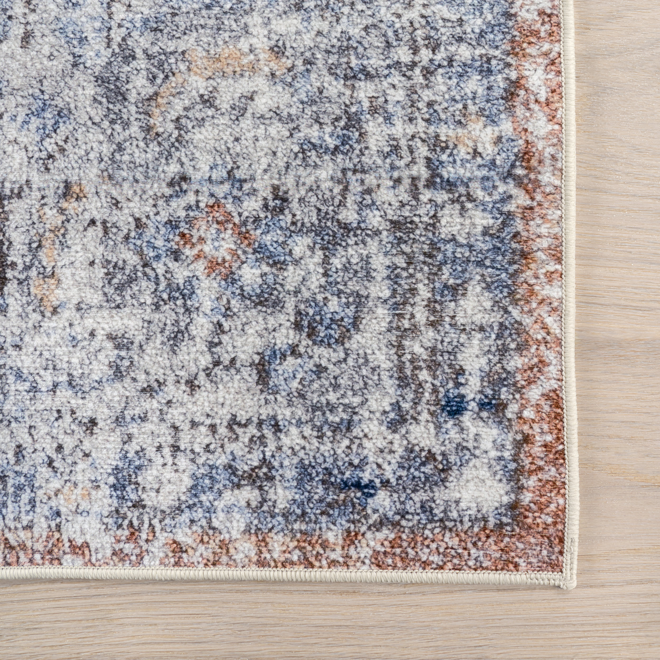 Vintage Medallion Spill Proof Washable Rug | Peach - Image 4