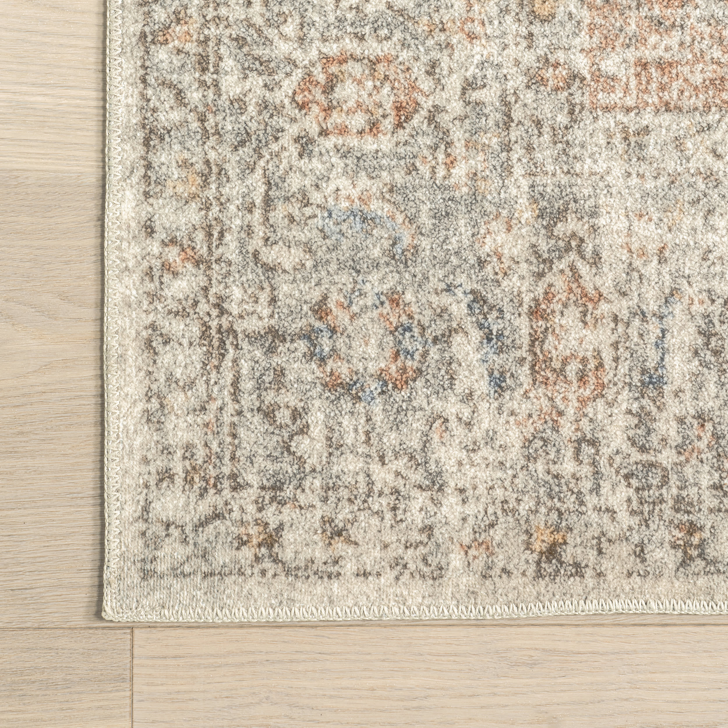 Vintage Medallion Washable Rug | Light Grey - Image 3