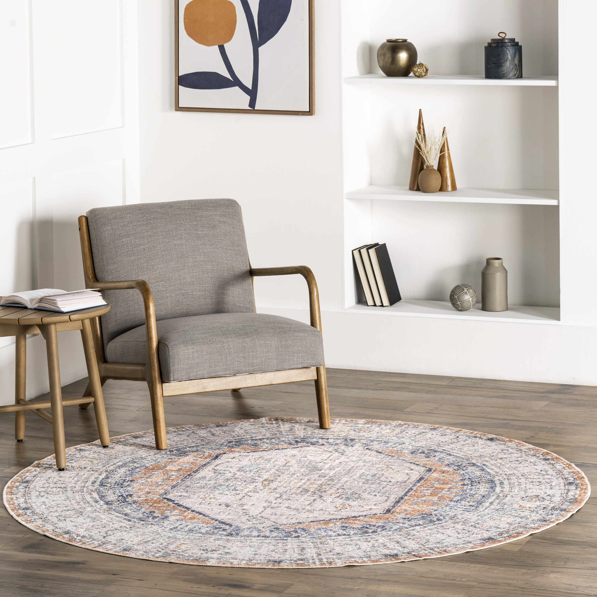 Vintage Medallion Washable Rug | Peach - Image 2