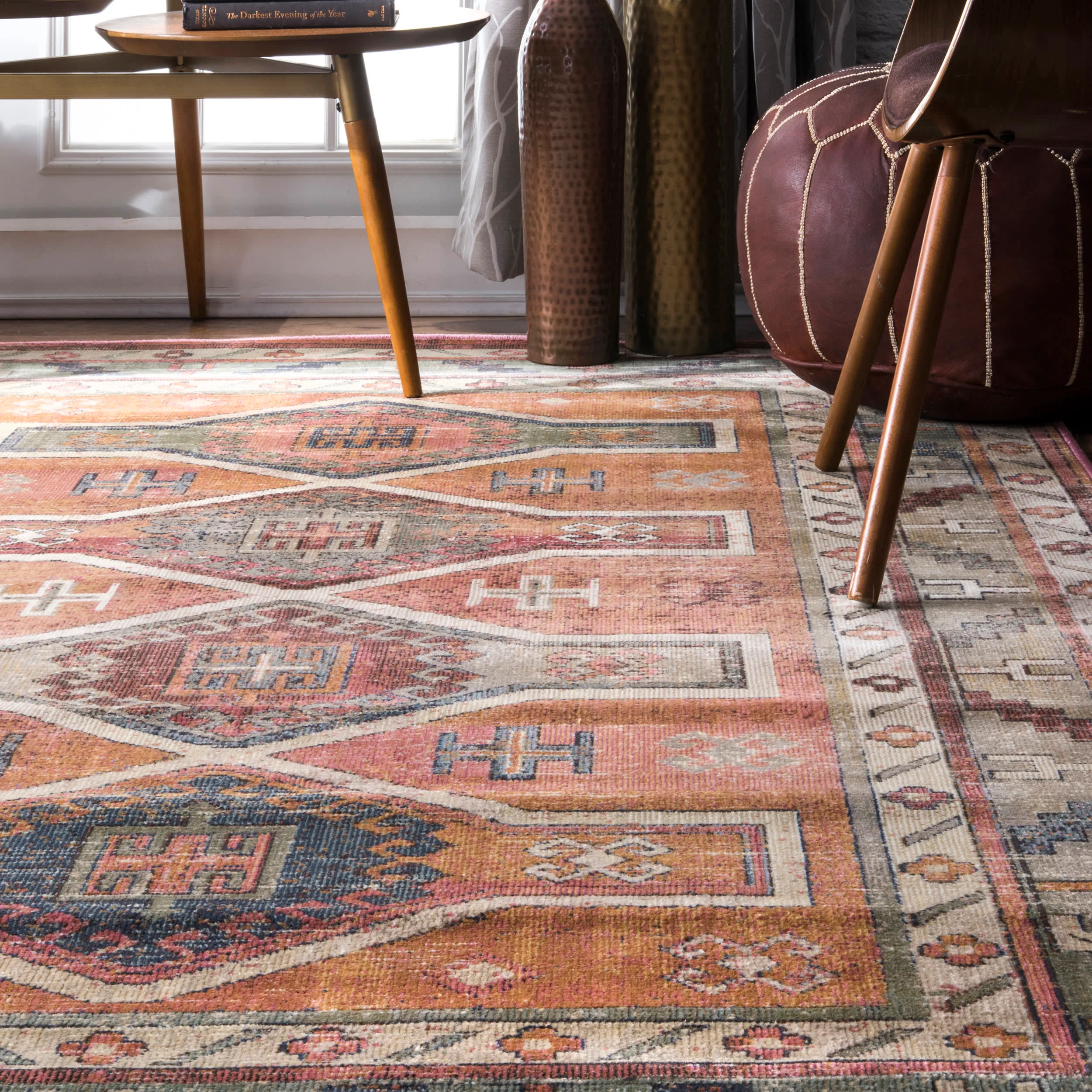 Vintage Victorian Rug | Orange - Image 4