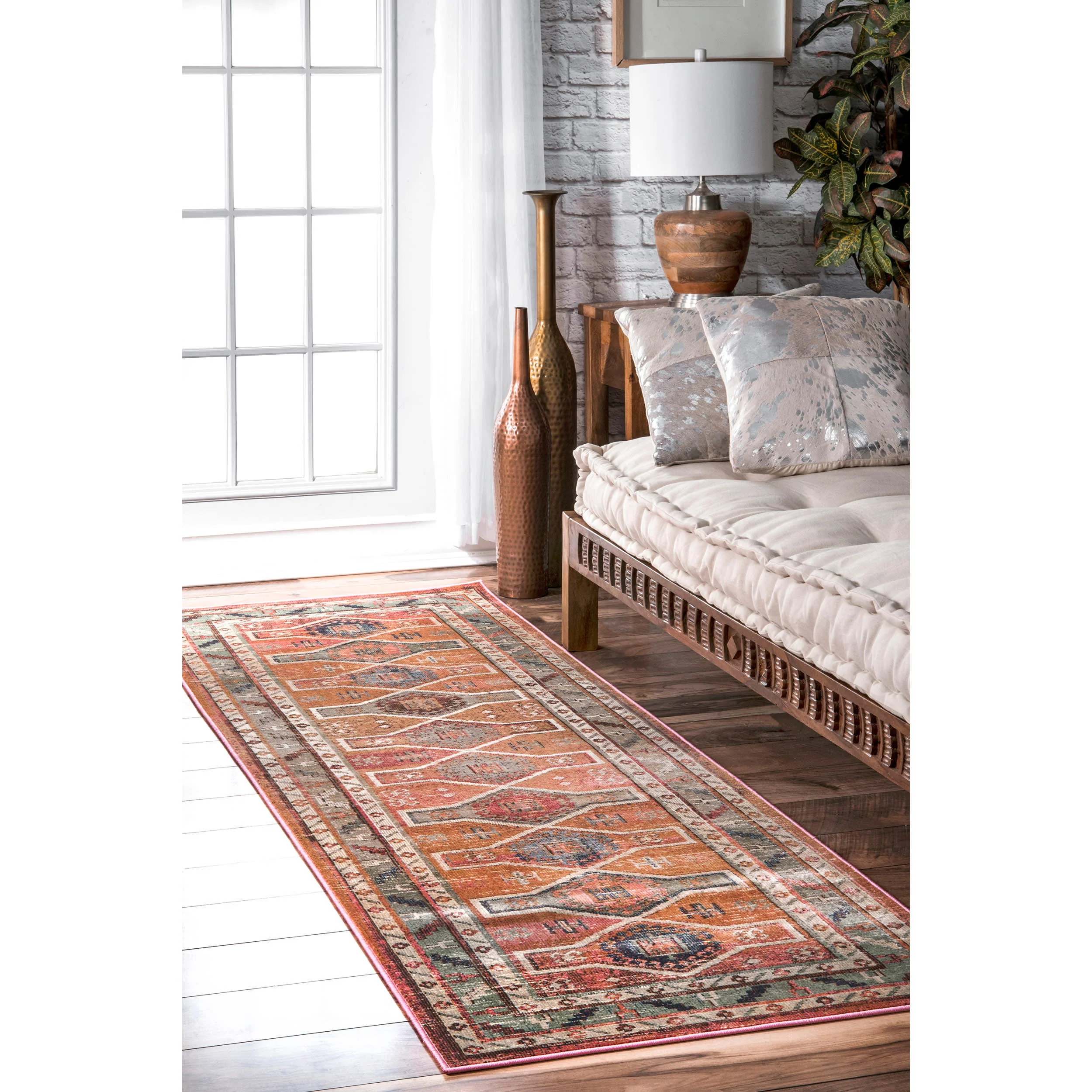 Vintage Victorian Rug | Orange - Image 2