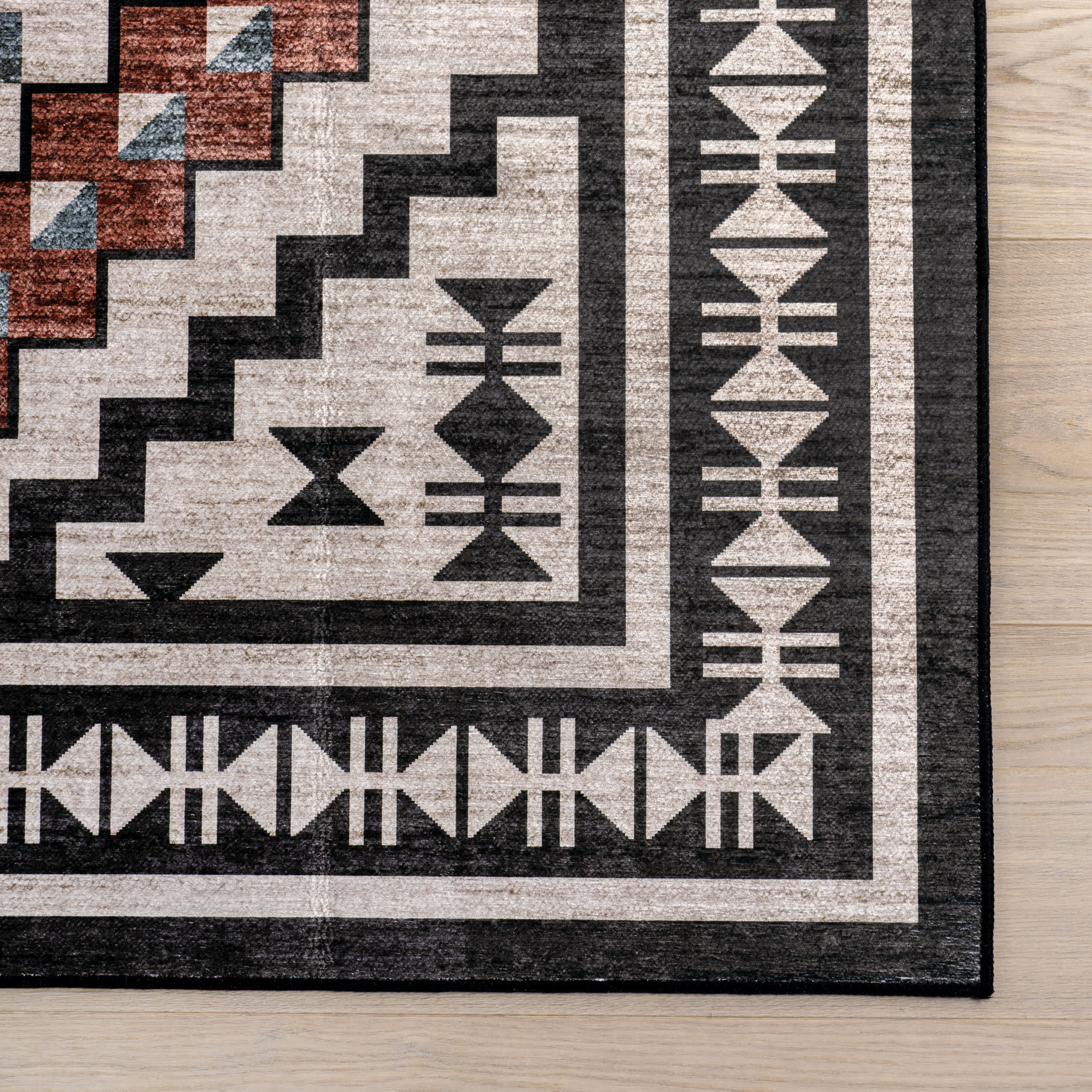 Violeta Timeless Medallion Spill Proof Washable Rug | Beige - Image 4