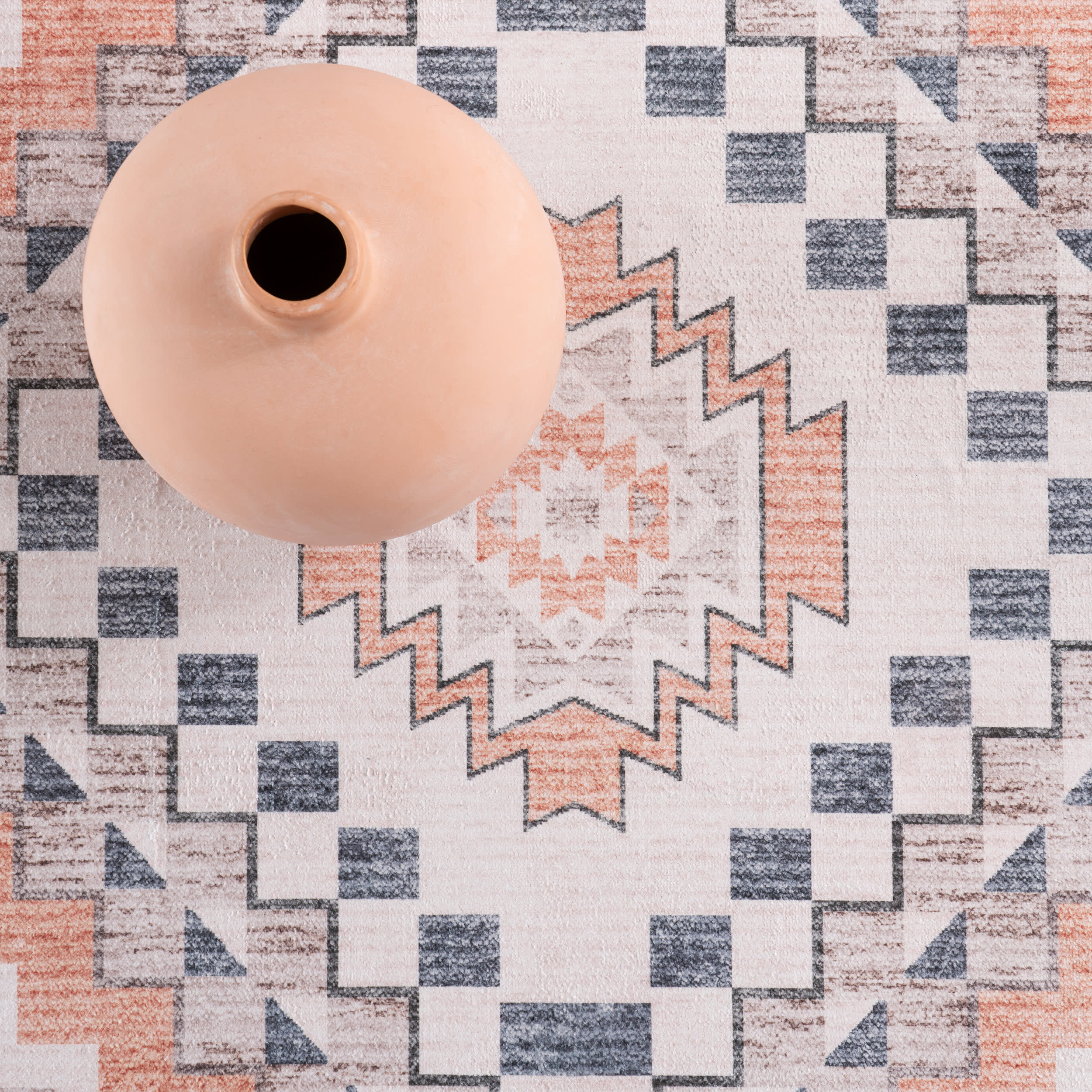 Violeta Timeless Medallion Spill Proof Washable Rug | Light Orange - Image 8
