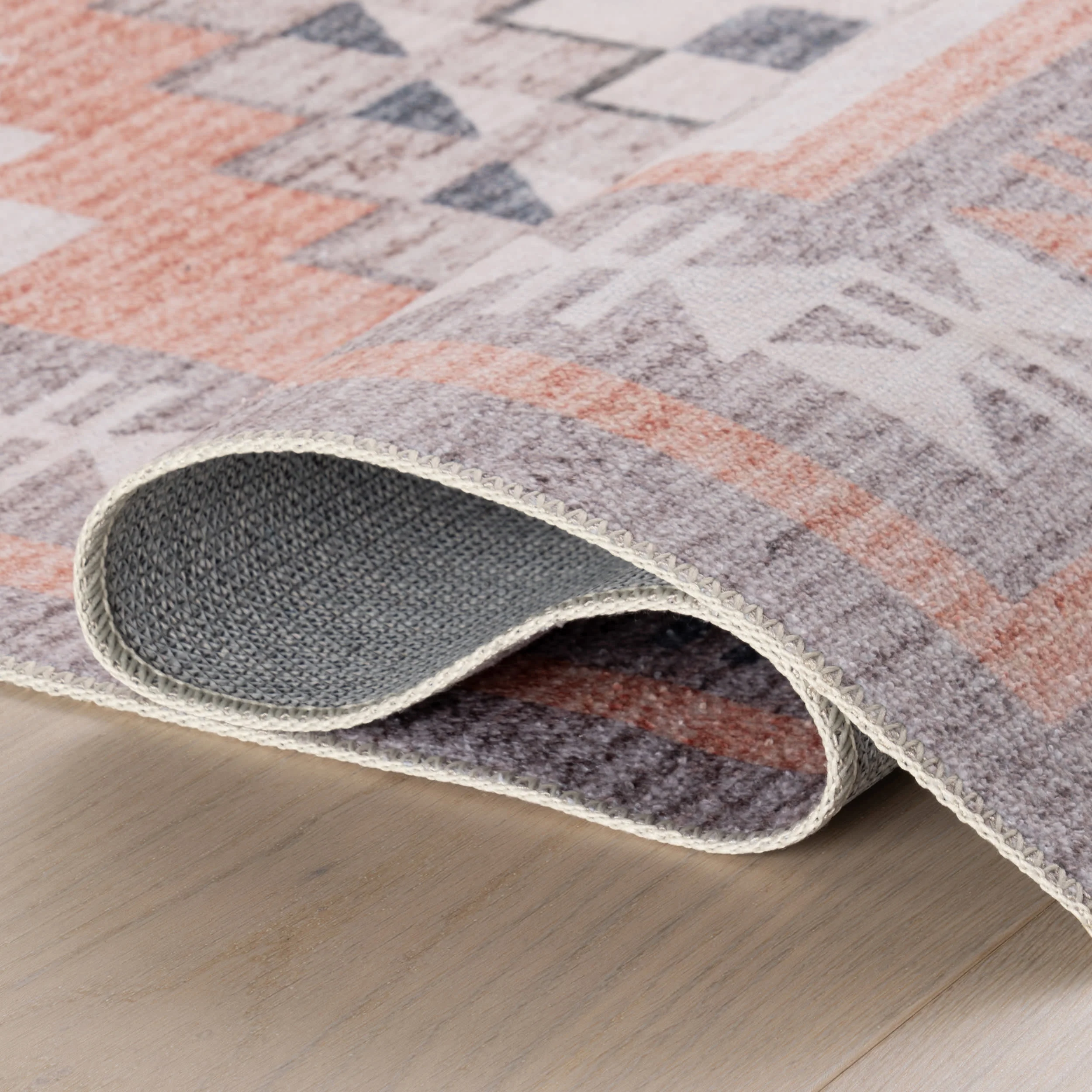 Violeta Timeless Medallion Spill Proof Washable Rug | Light Orange - Image 9