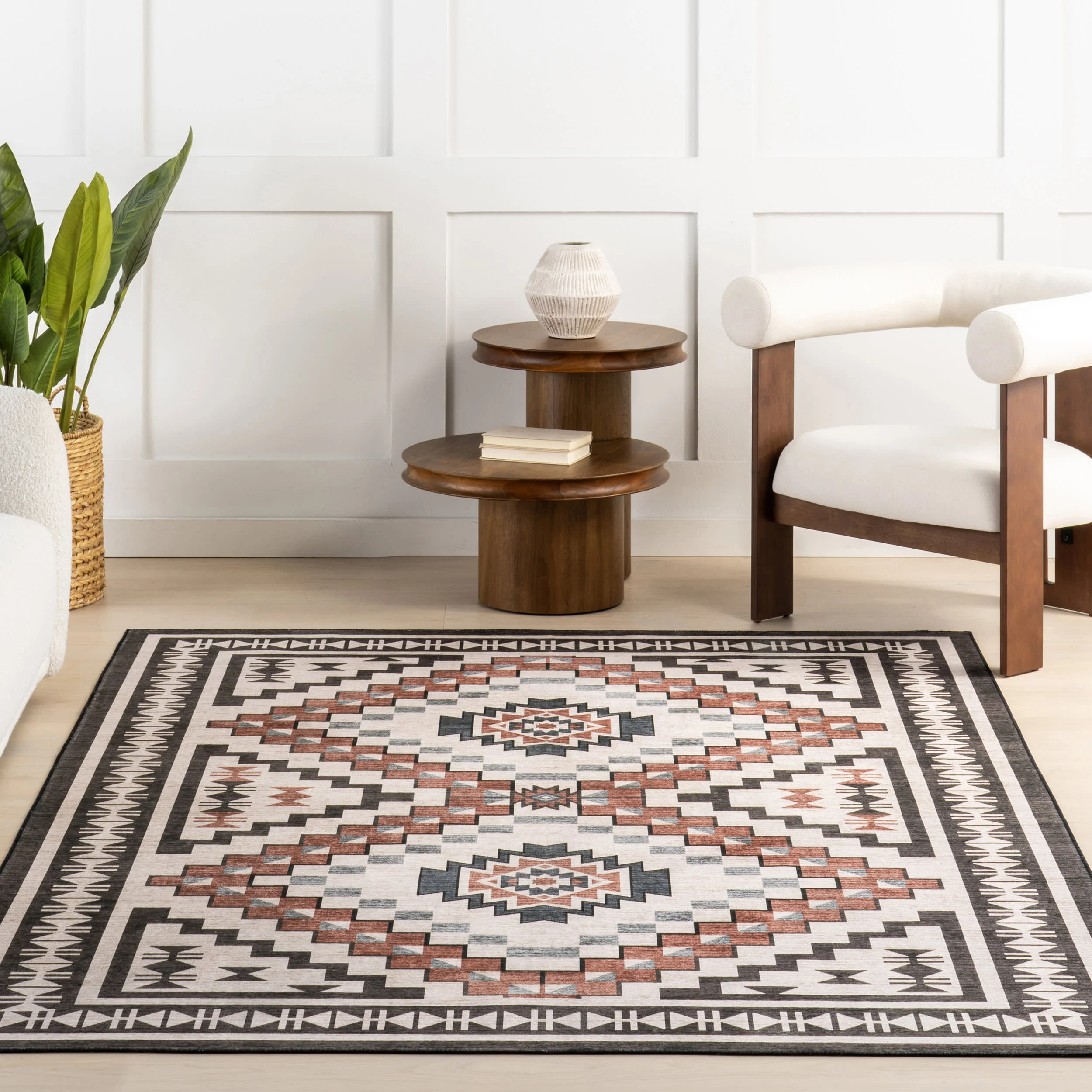 Violeta Timeless Medallion Washable Rug | Beige - Image 5
