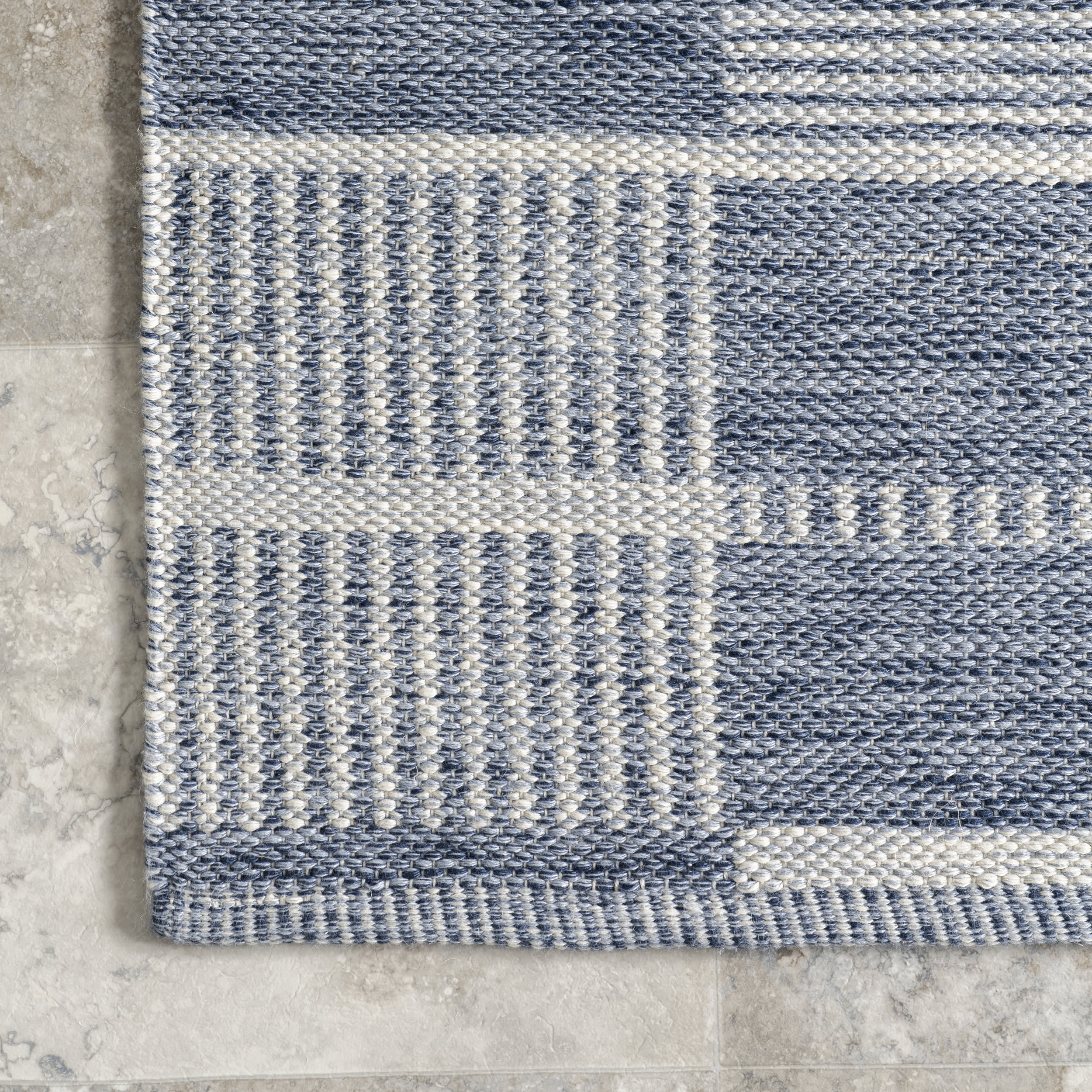 Violetta Indoor/Outdoor Blocks Rug | Blue - Image 3