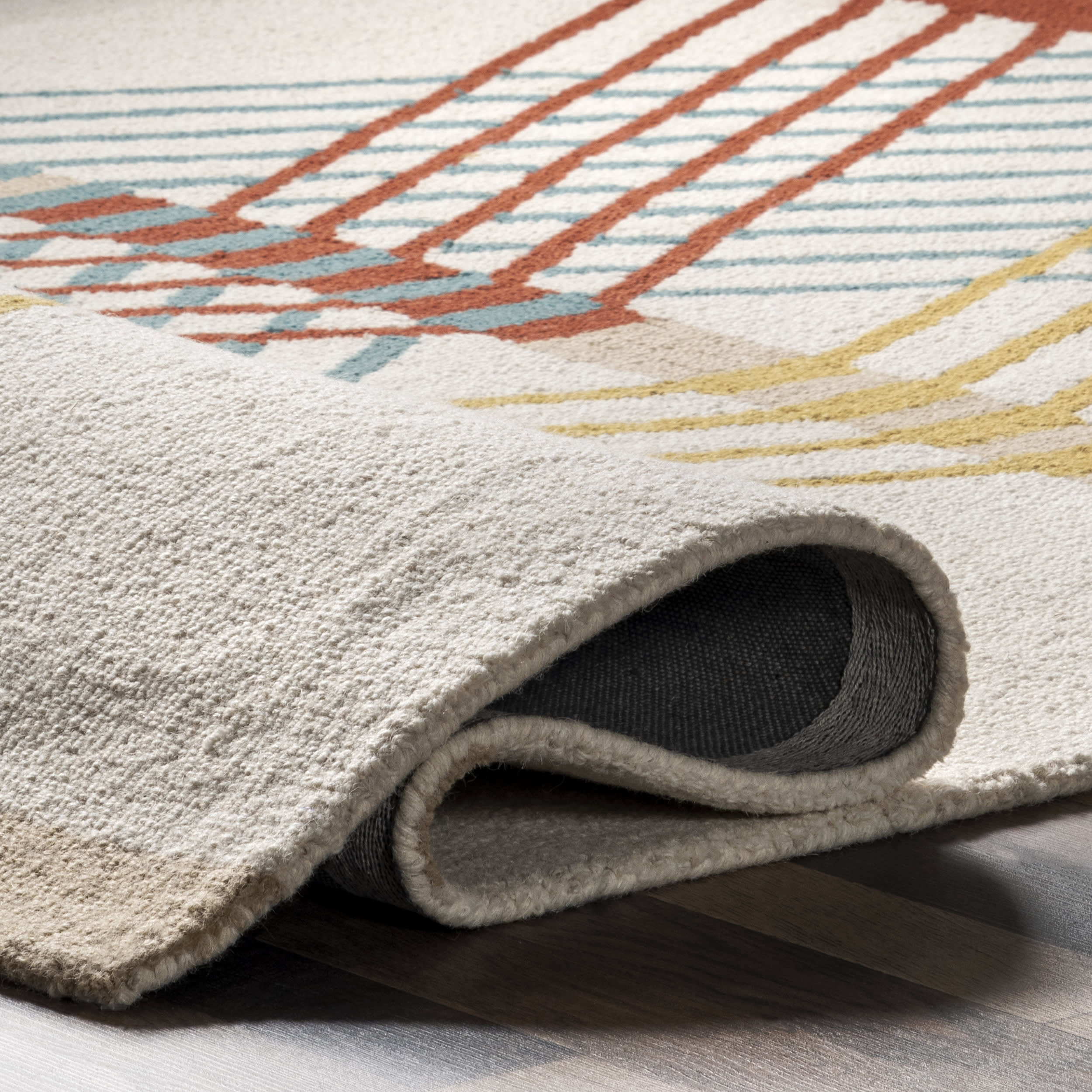 Violette Colorful Waves Rug | Ivory - Image 8