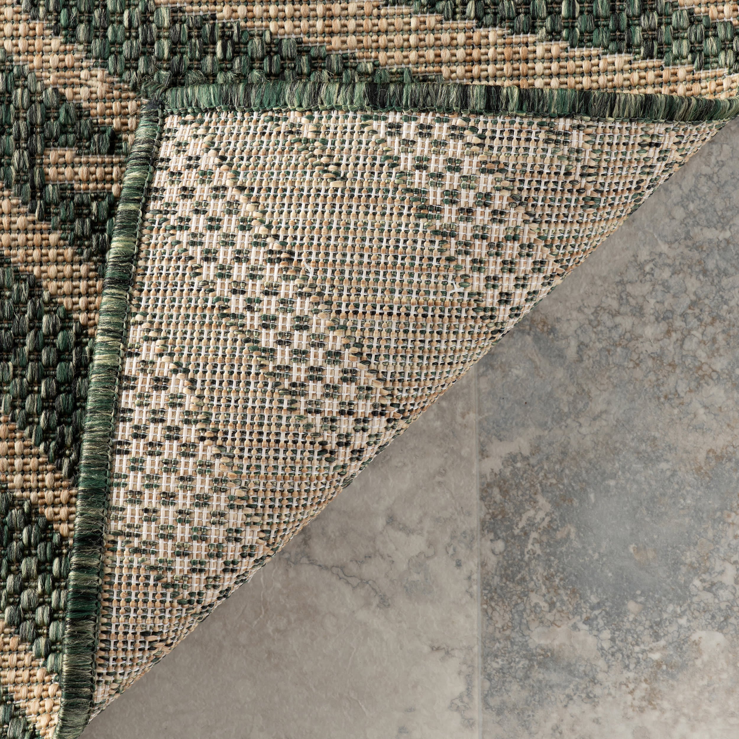 Vionne Bordered Indoor/Outdoor Rug | Green - Image 6