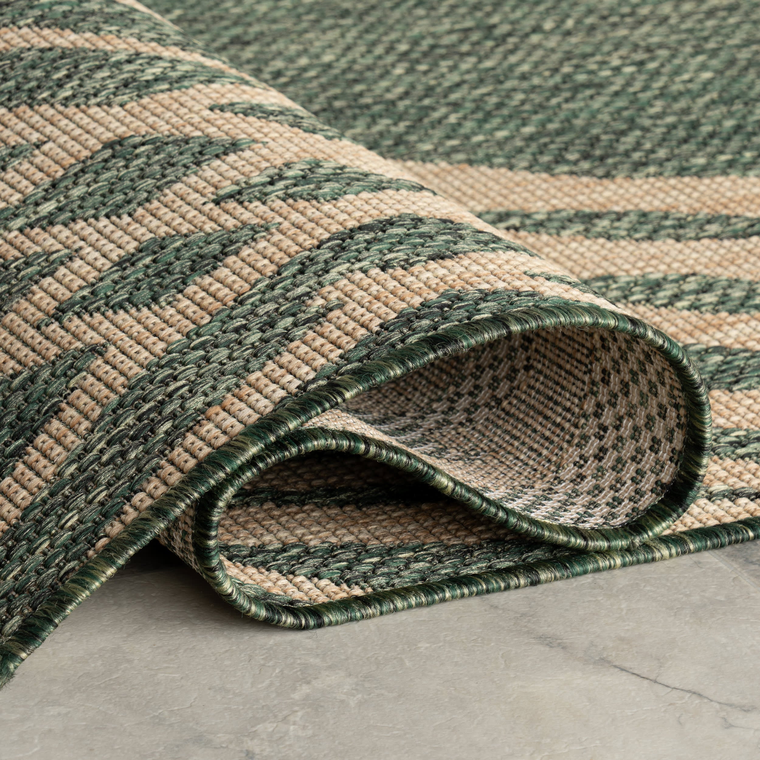 Vionne Bordered Indoor/Outdoor Rug | Green - Image 8