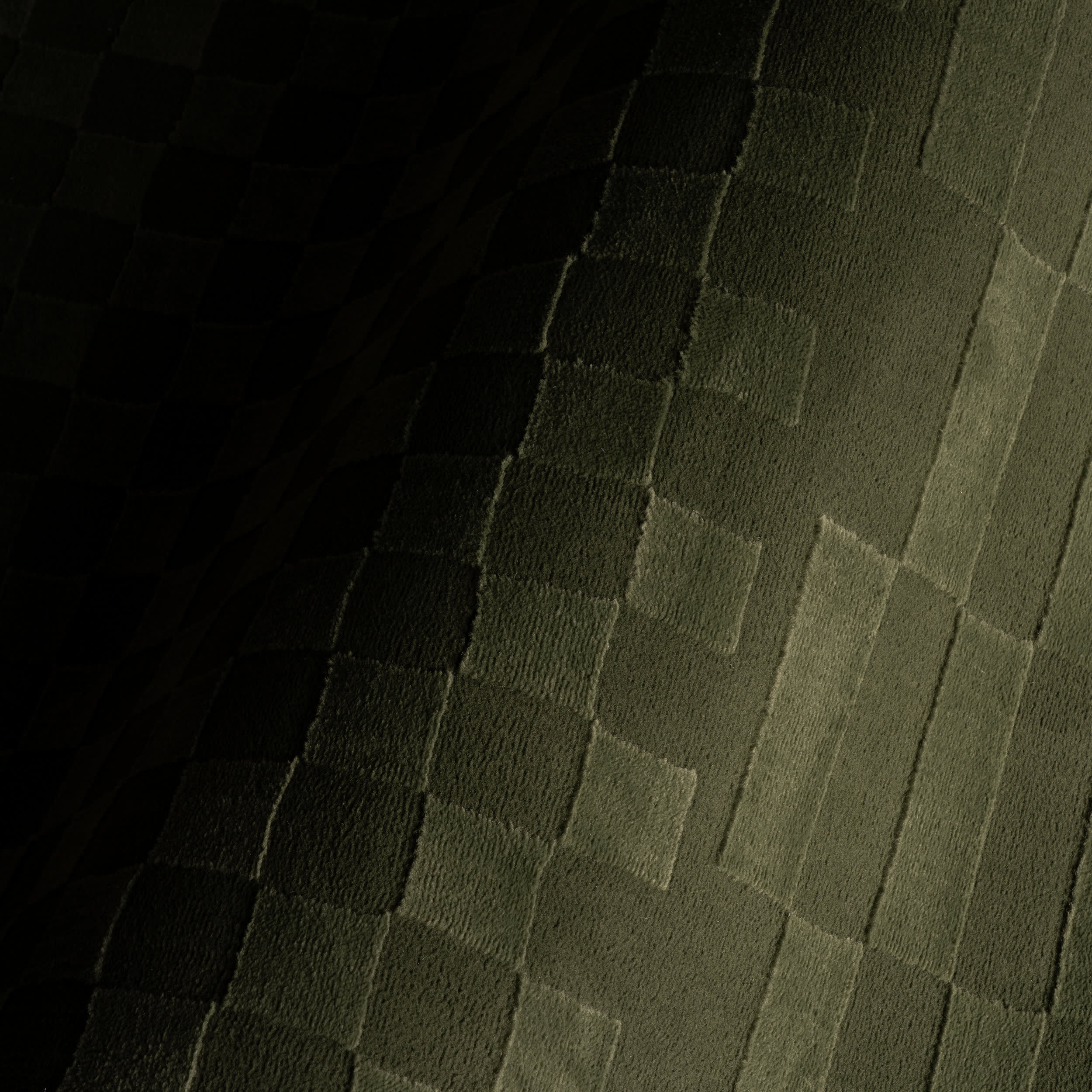 Vira Checkered Plush Textured Washable Rug | Green - Image 3