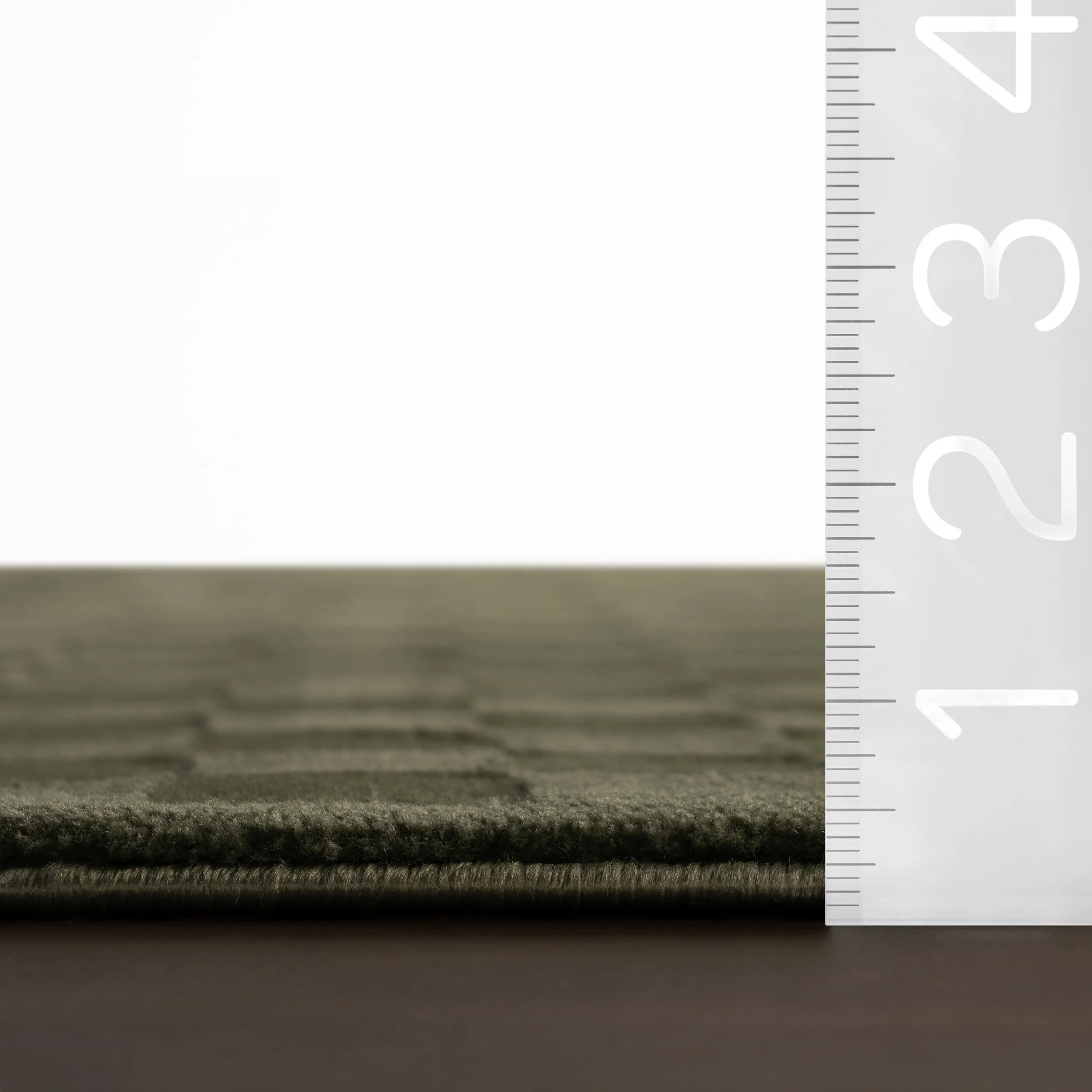 Vira Checkered Plush Textured Washable Rug | Green - Image 6