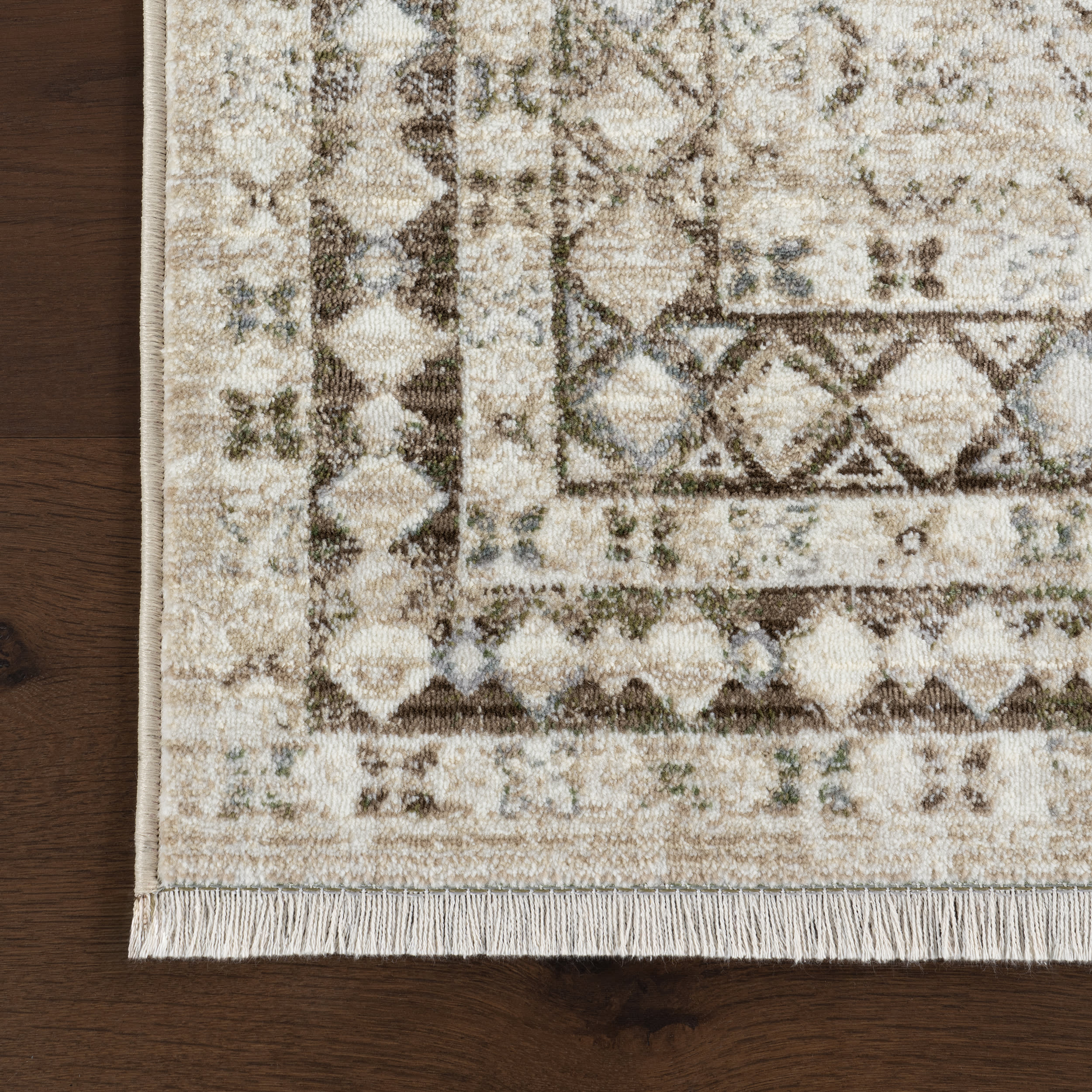 Virgina Medallion Fringe Rug | Light Brown - Image 4