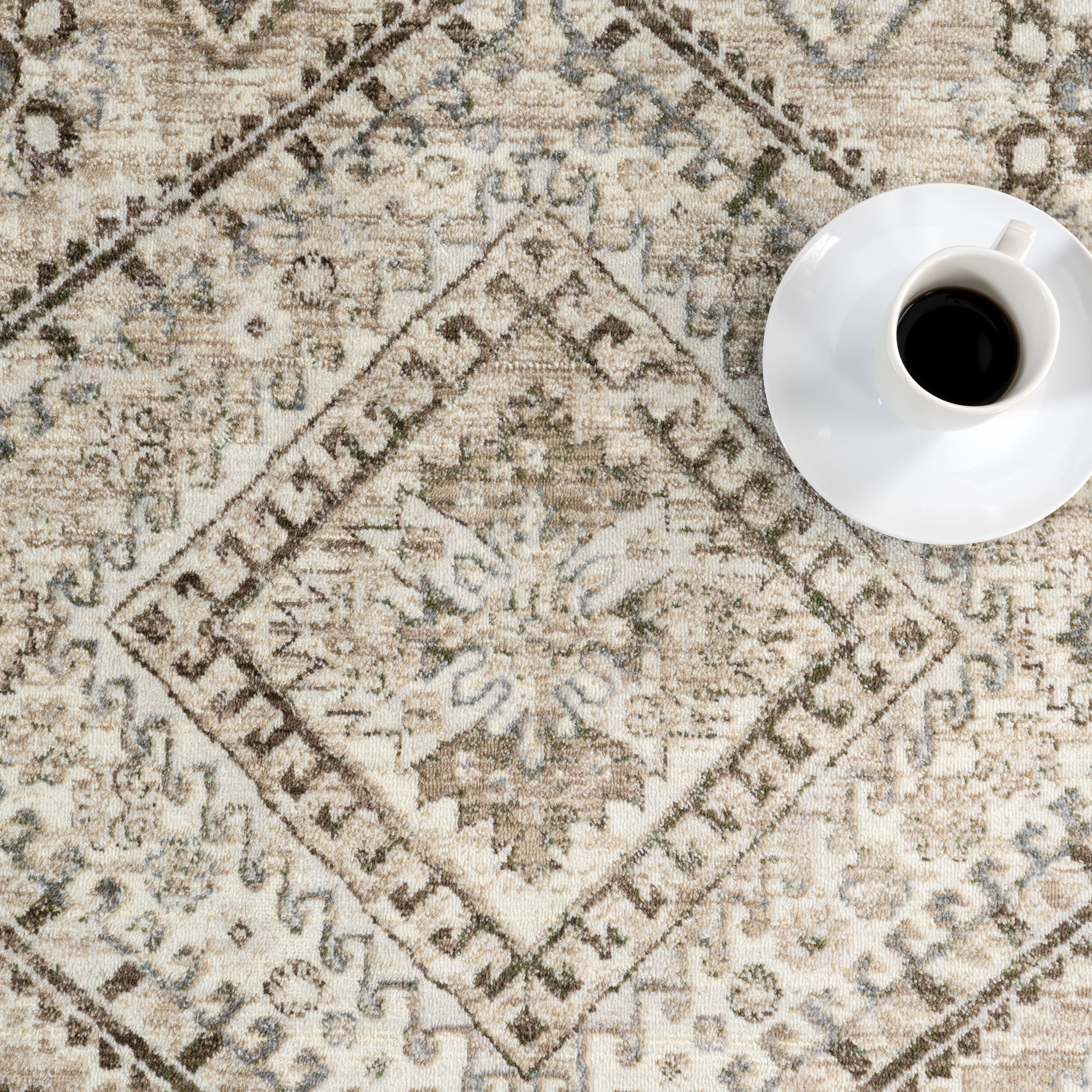 Virgina Medallion Fringe Rug | Light Brown - Image 8