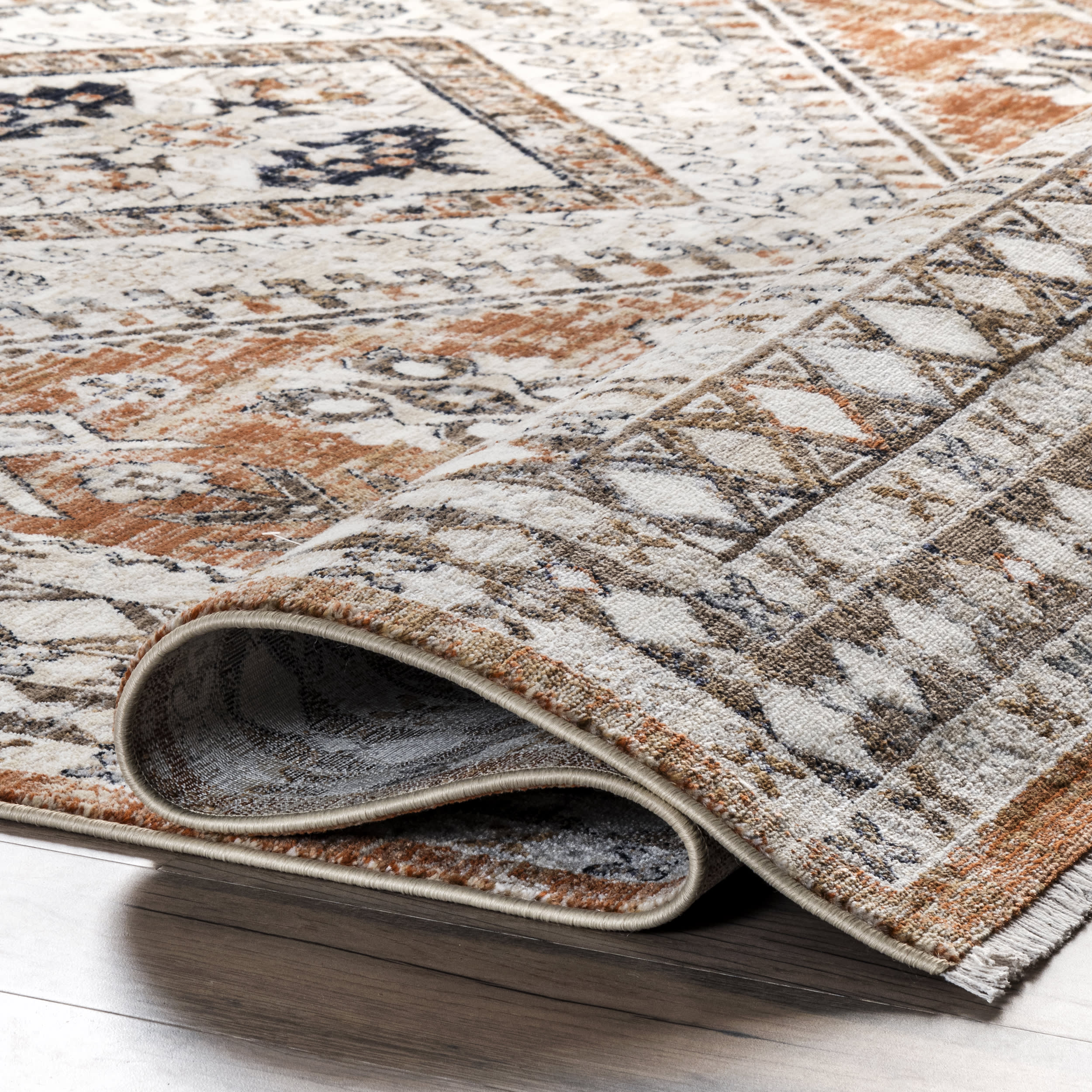 Virgina Medallion Fringe Rug | Rust - Image 2