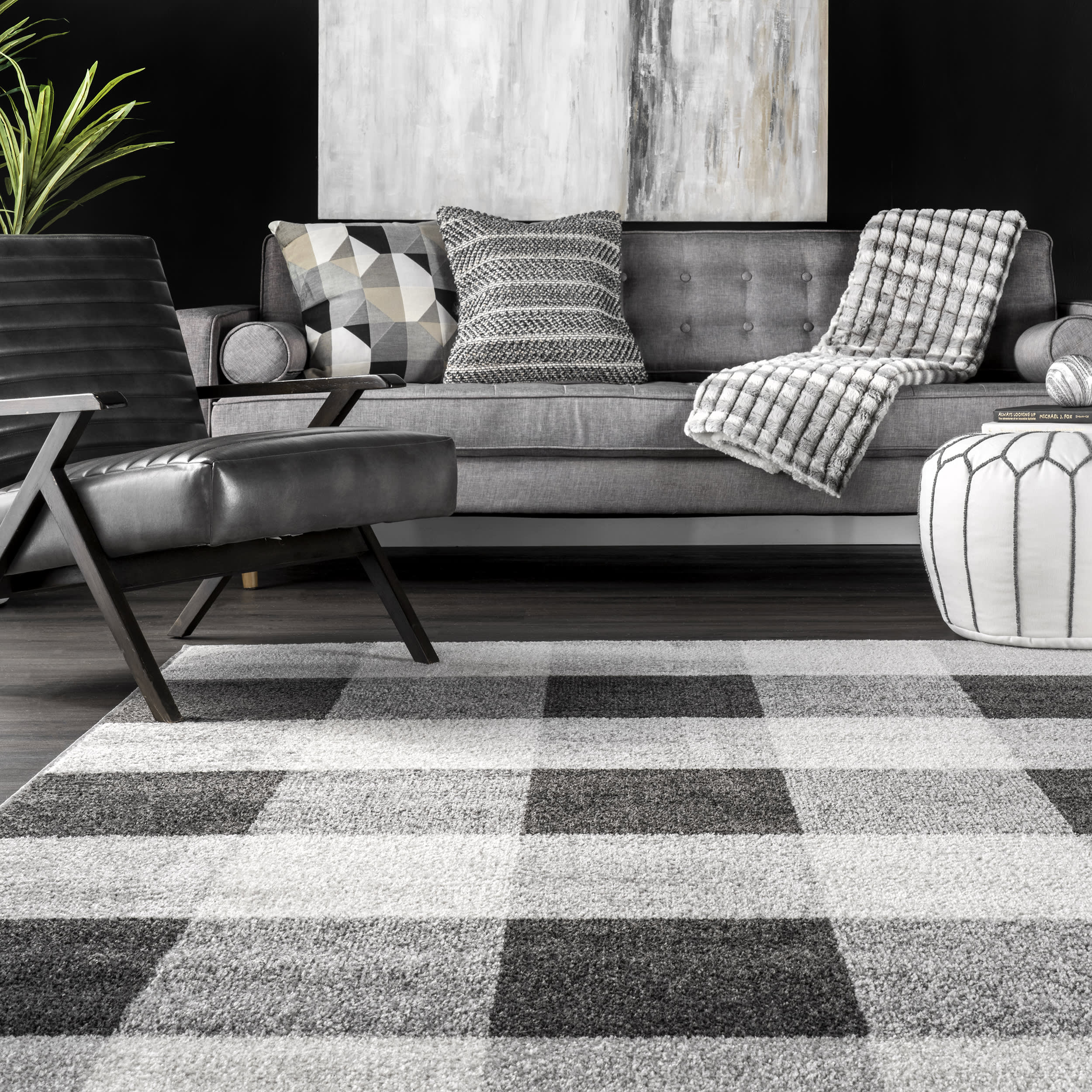 Virginia Buffalo Plaid Rug | Grey - Image 4