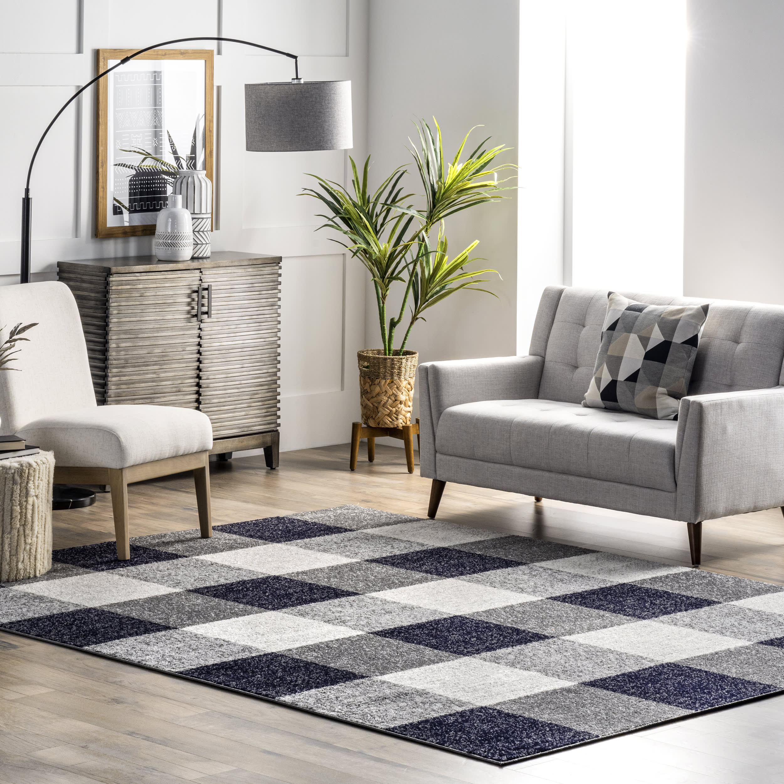 Virginia Buffalo Plaid Rug | Navy - Image 2