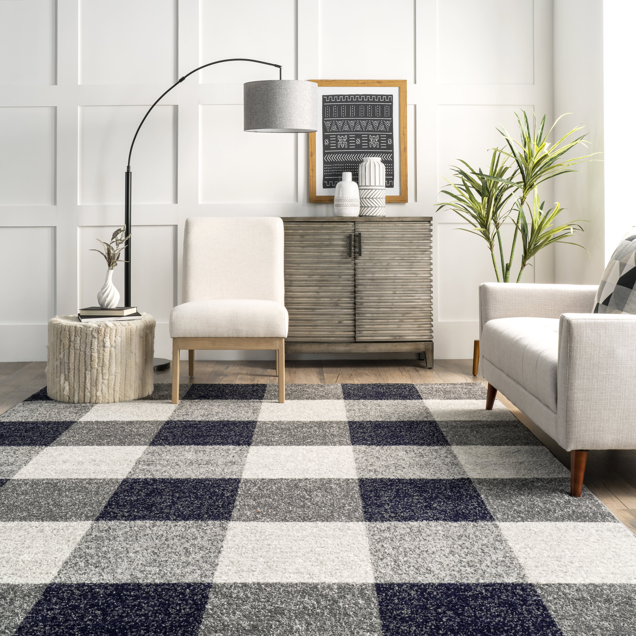 Virginia Buffalo Plaid Rug | Navy - Image 4