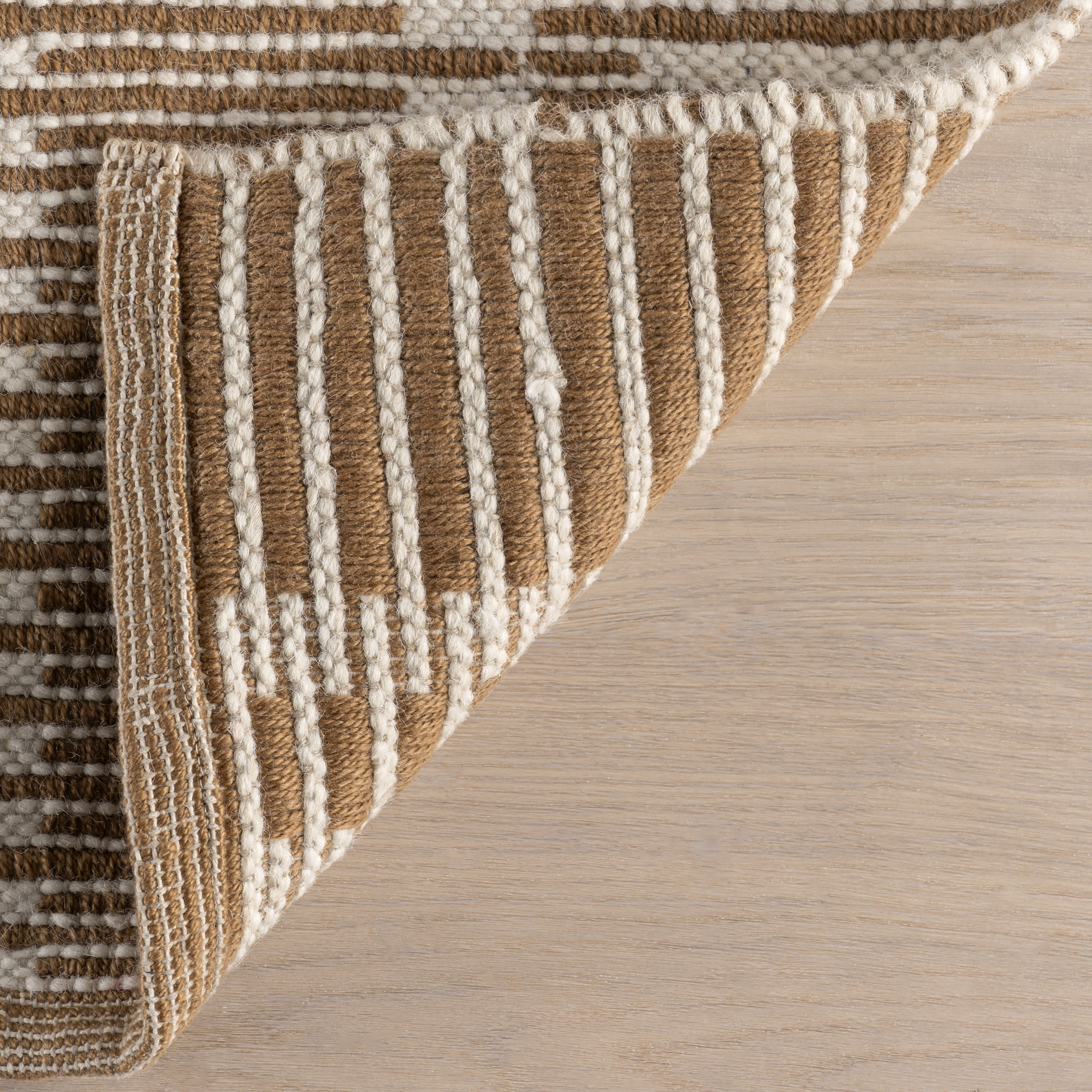 Virgo Striped Reversible Wool Rug | Natural - Image 7