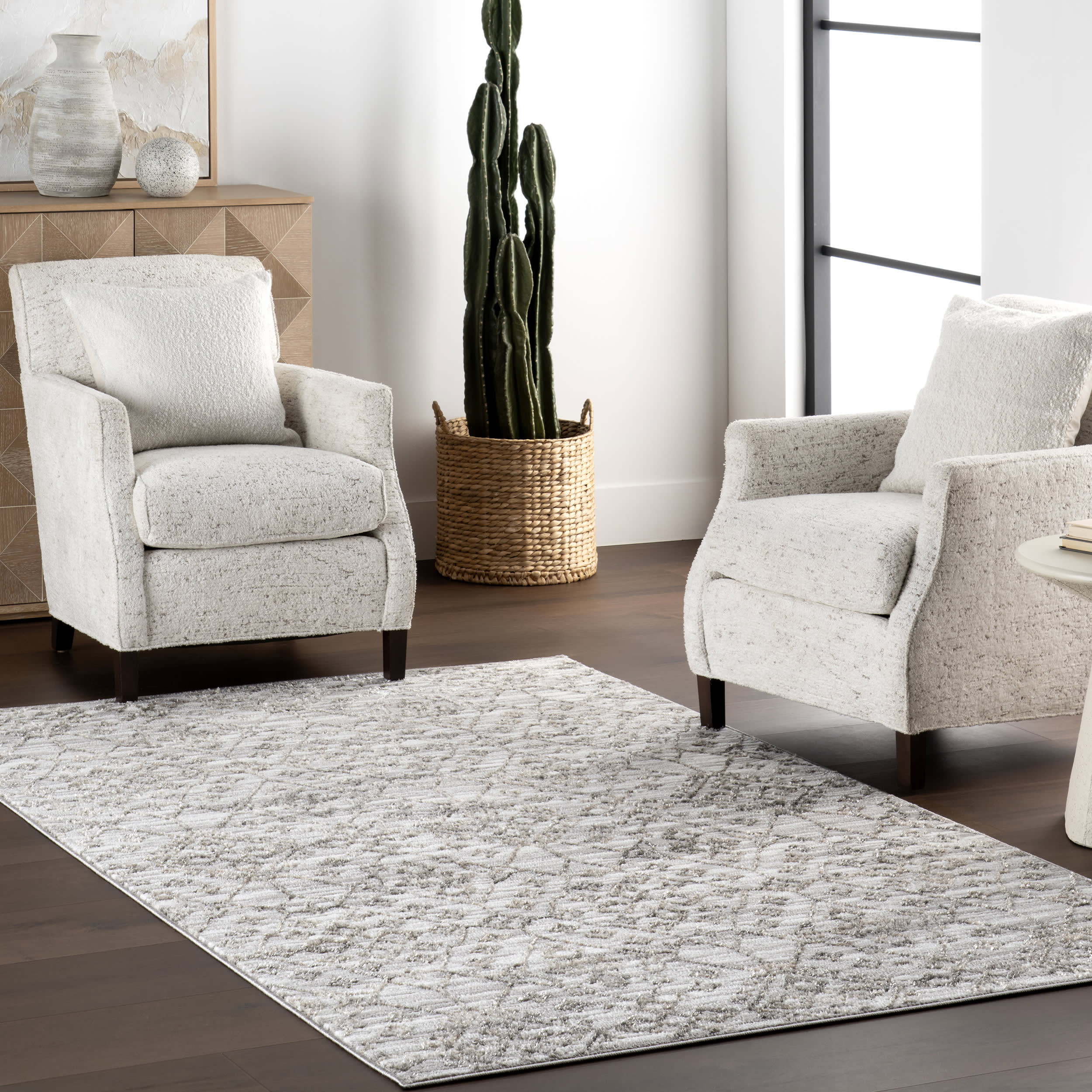 Vitalina Trellis Rug | Brown - Image 2