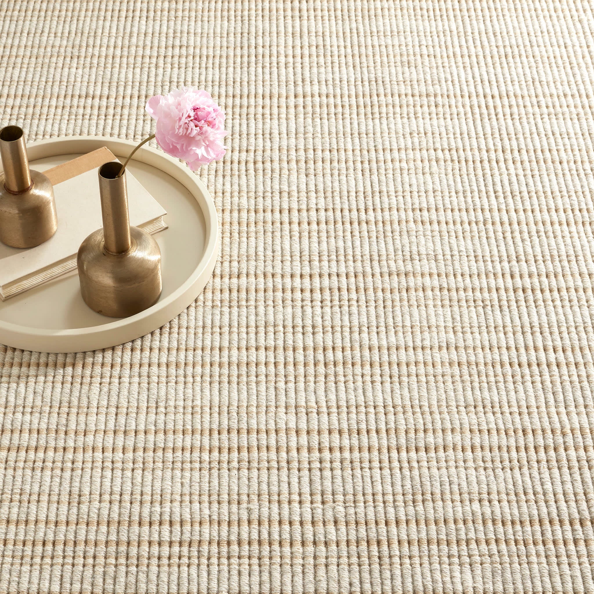 Warren Ticking Woven Wool Custom Rug | Gold - Image 3