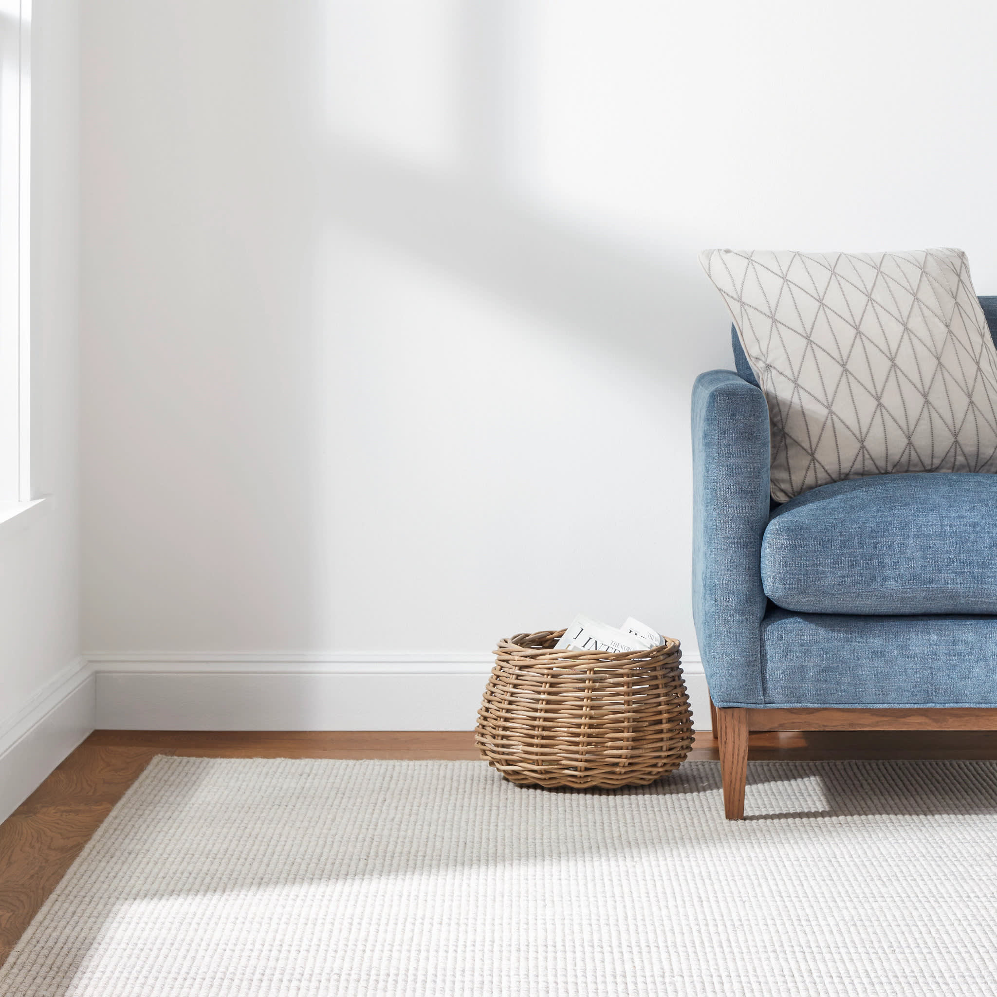 Warren Ticking Woven Wool Custom Rug | Silver - Image 2