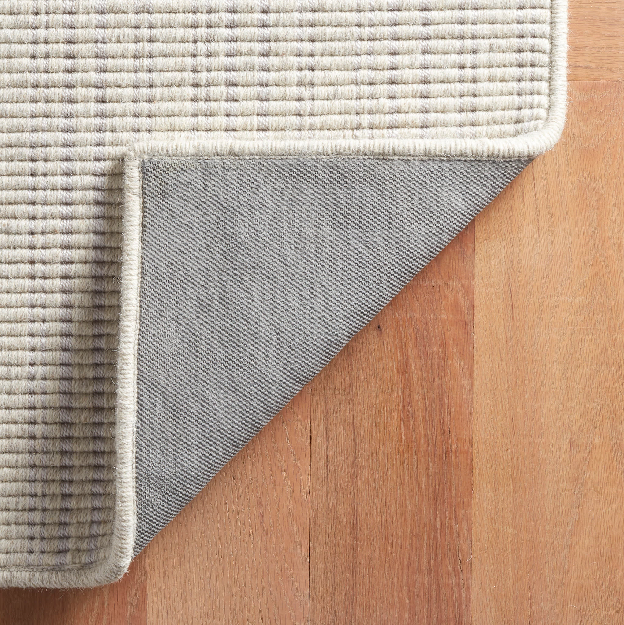 Warren Ticking Woven Wool Custom Rug | Silver - Image 6