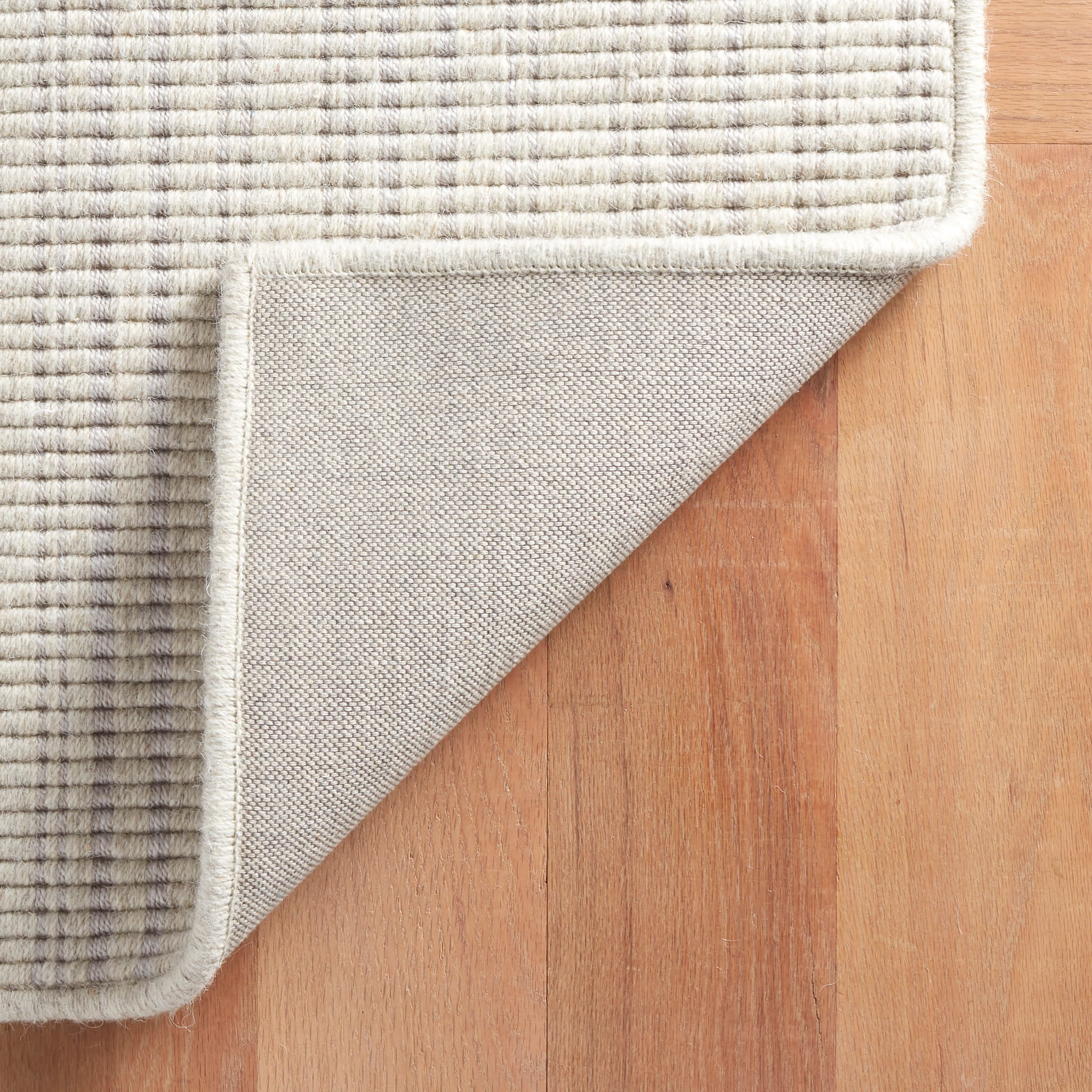 Warren Ticking Woven Wool Custom Rug | Silver - Image 7
