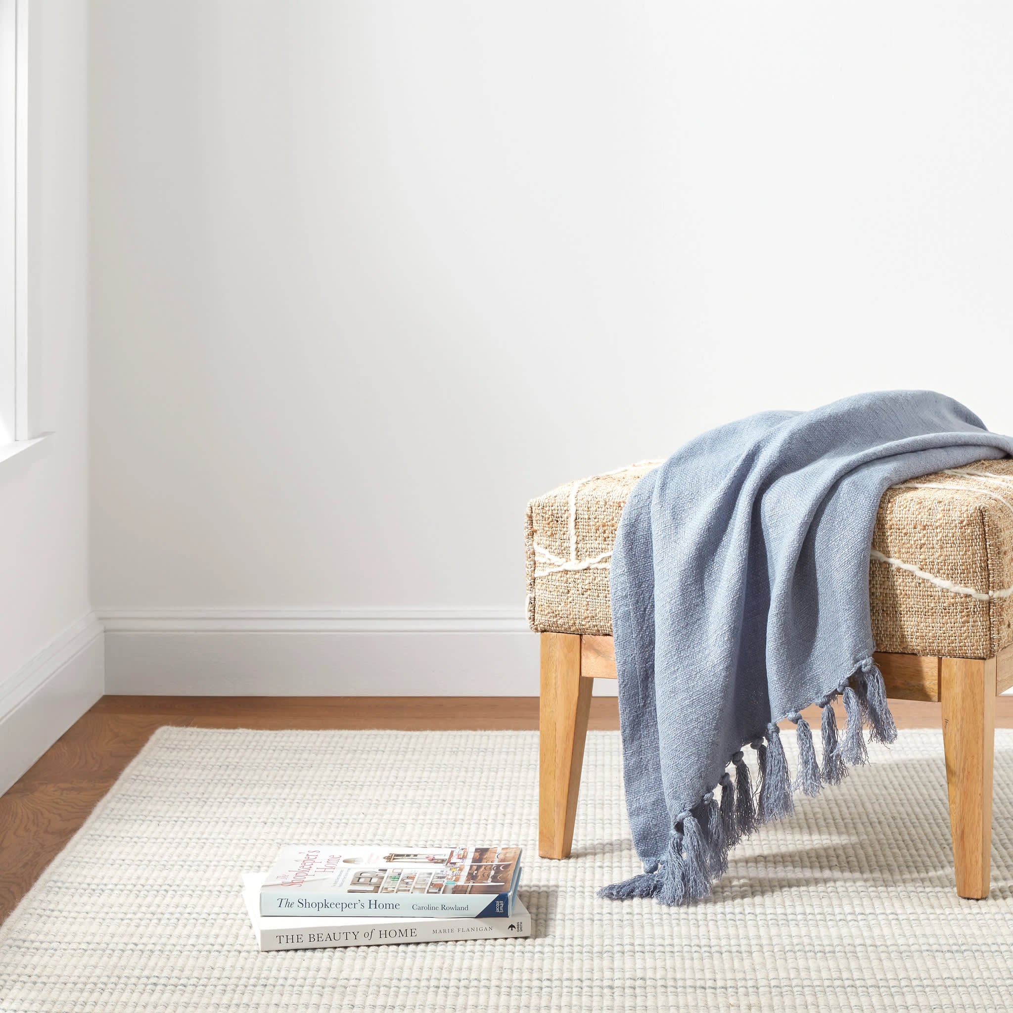 Warren Ticking Woven Wool Custom Rug | Slate - Image 2