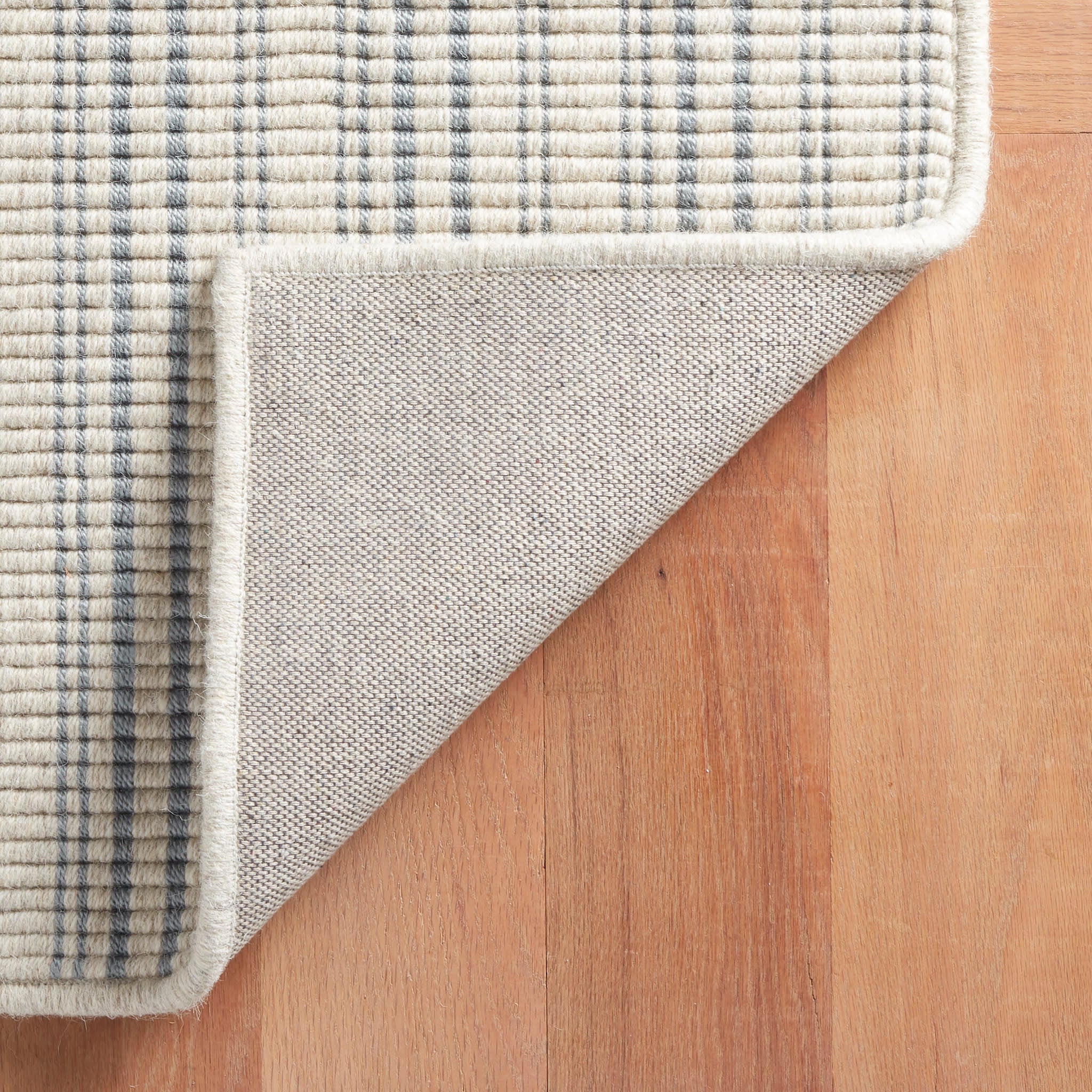 Warren Ticking Woven Wool Custom Rug | Slate - Image 7