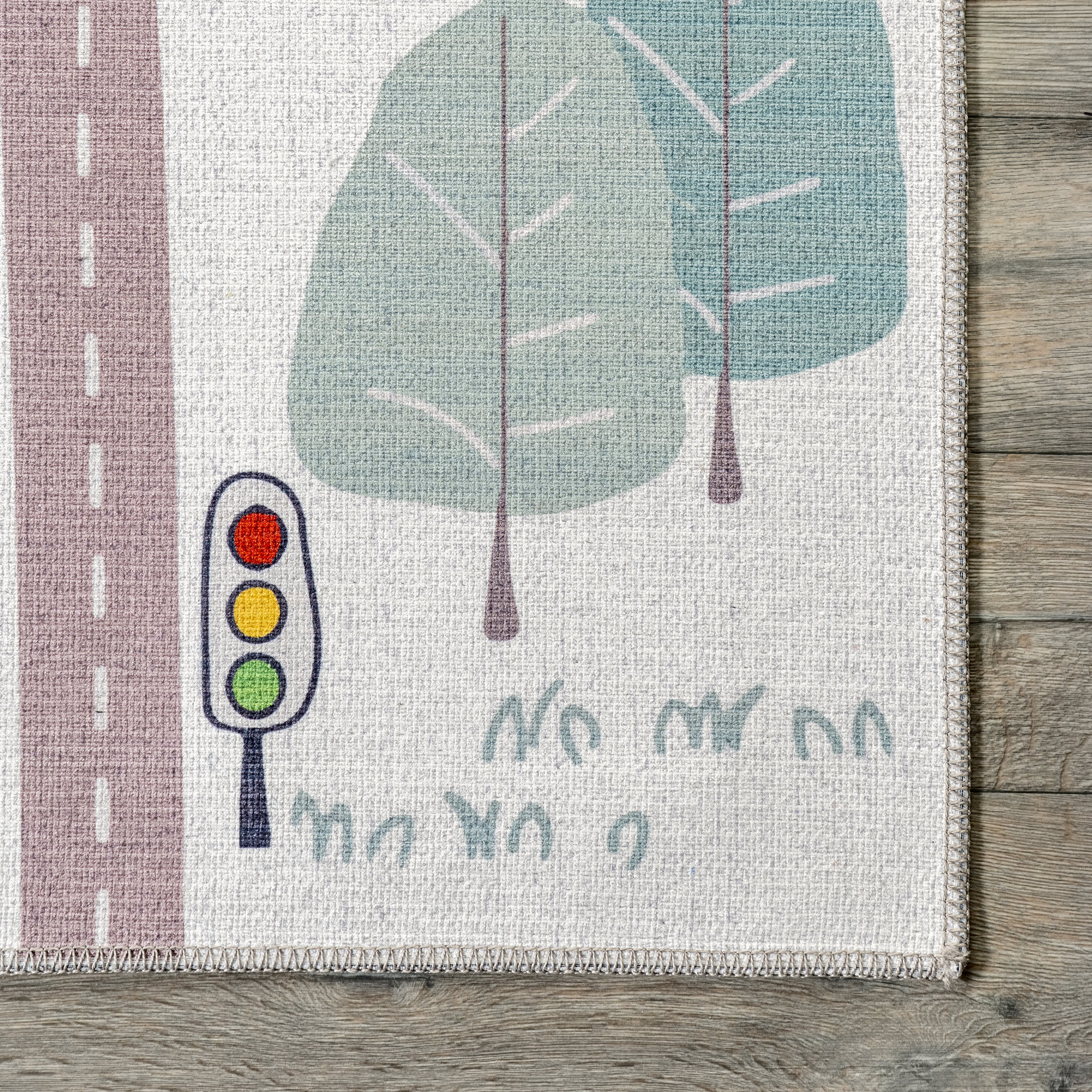 Washable Charlie Town Map Rug | White Multicolor - Image 3