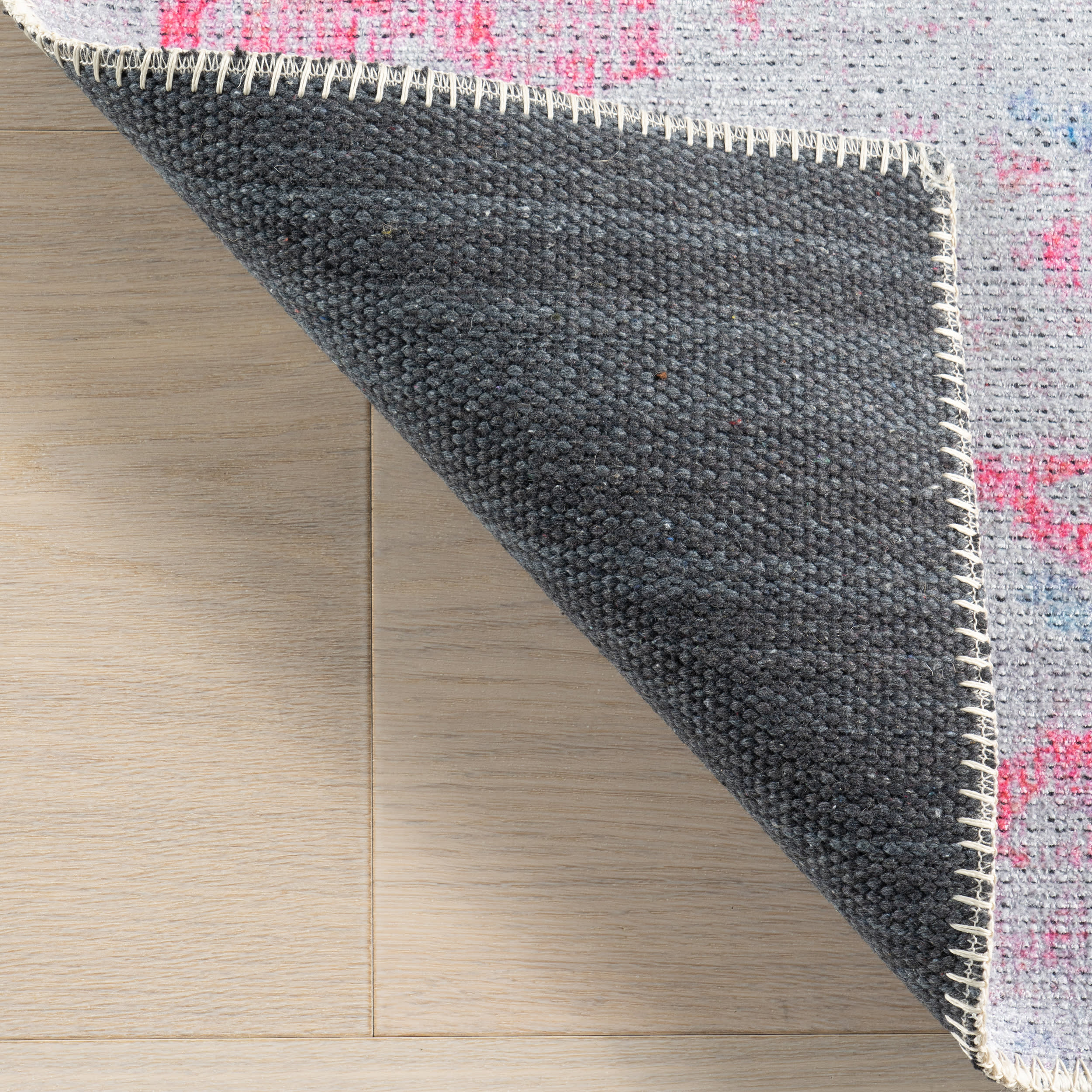 Washable Medallion Flatweave Rug | Pink - Image 7