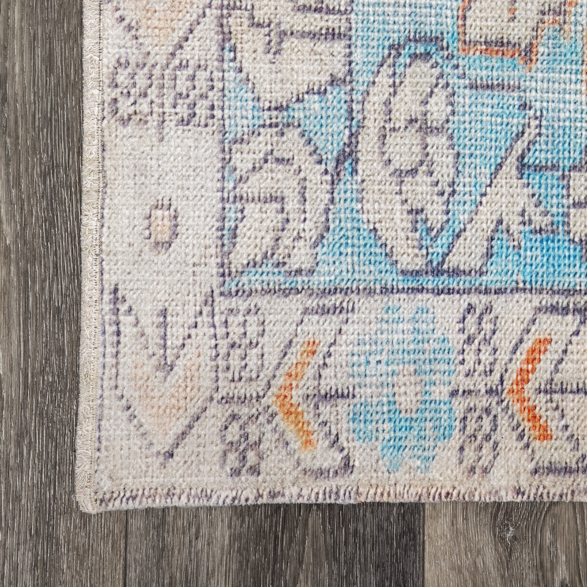 Washable Snowflake Medallion Rug | Orange - Image 3