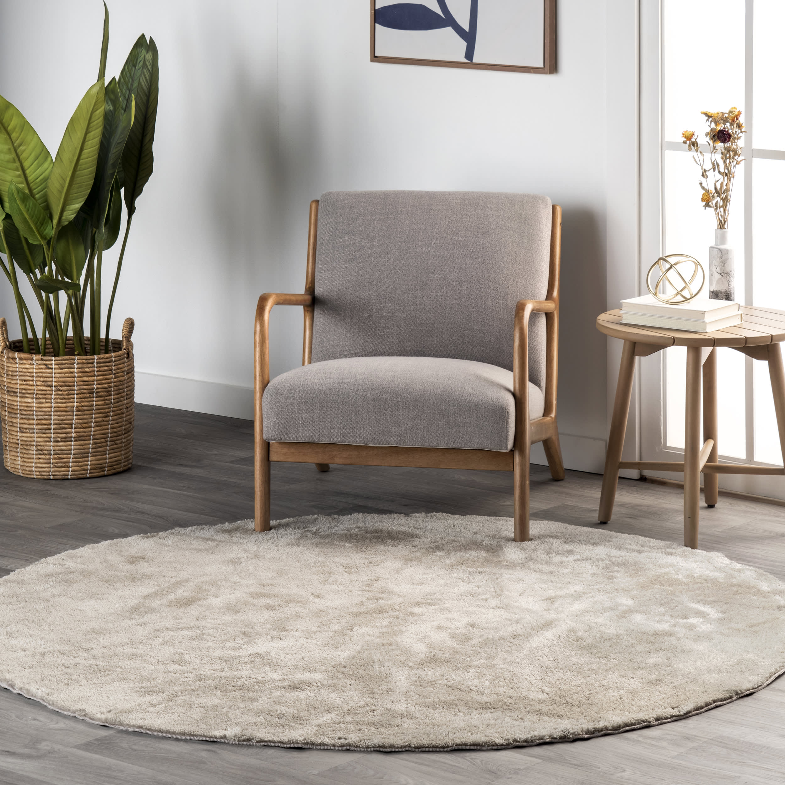 Washable Solid Shag Rug | Beige - Image 2