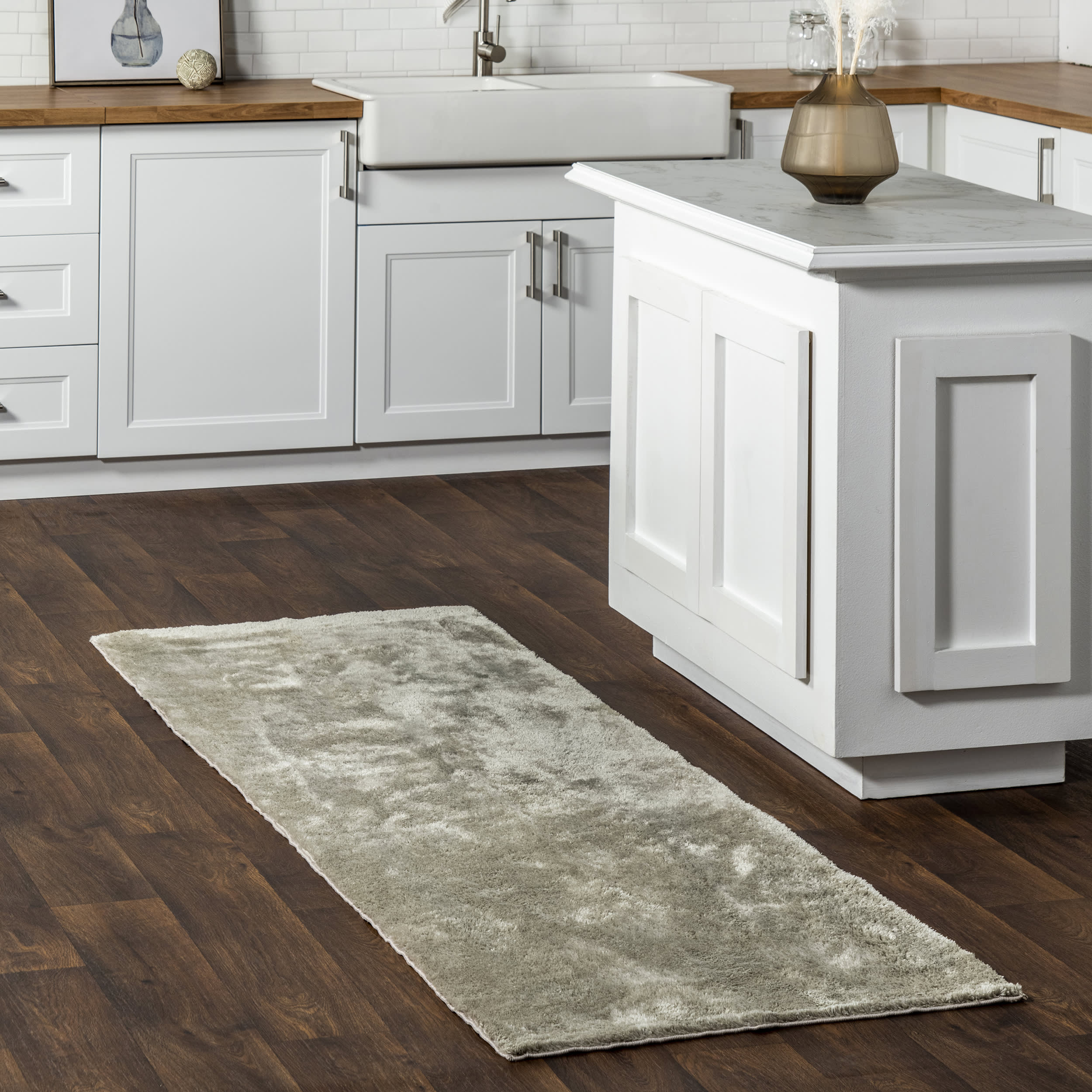 Washable Solid Shag Rug | Beige - Image 2