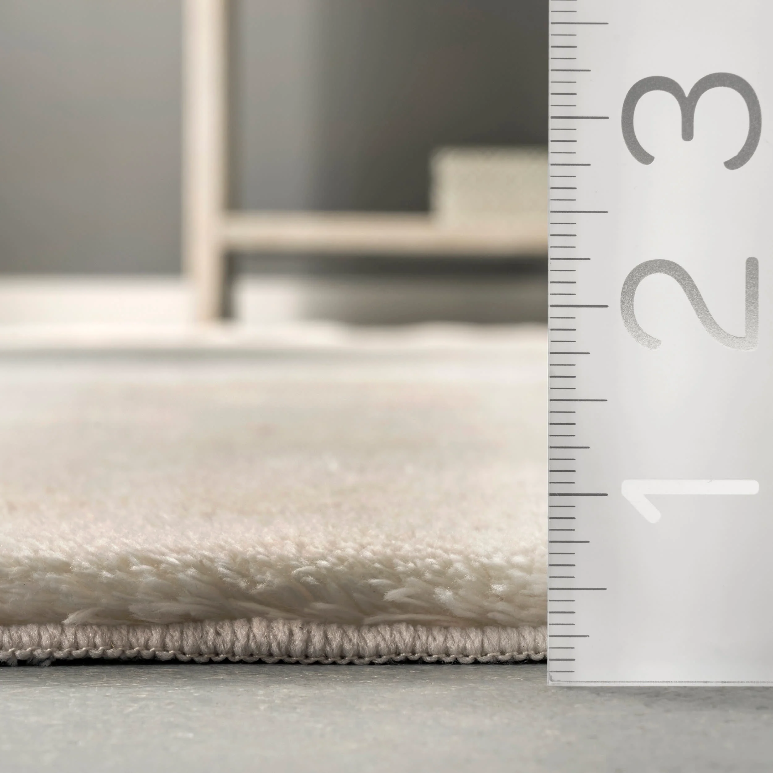 Washable Solid Shag Rug | Cream - Image 5