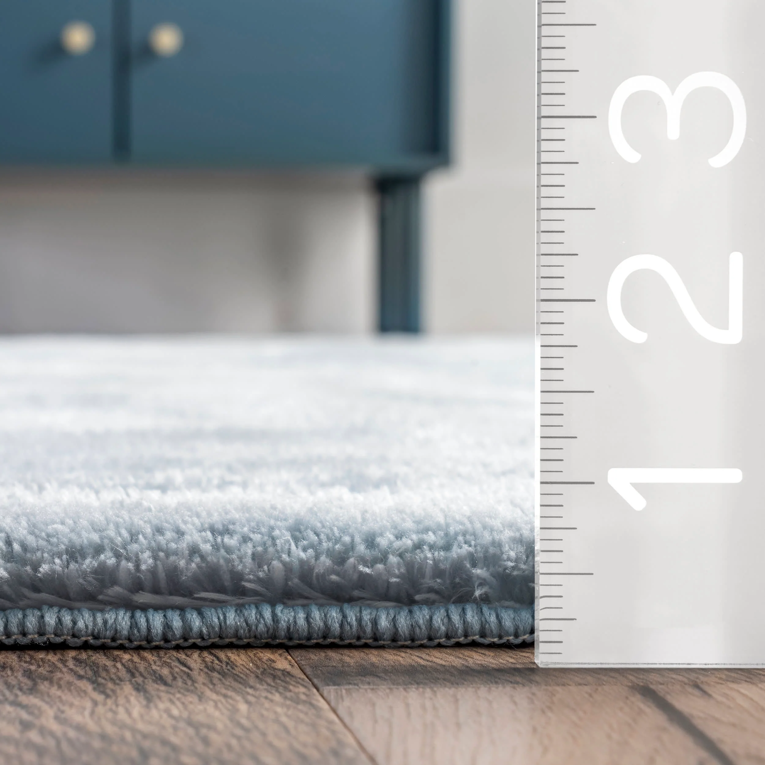 Washable Solid Shag Rug | Light Blue - Image 5