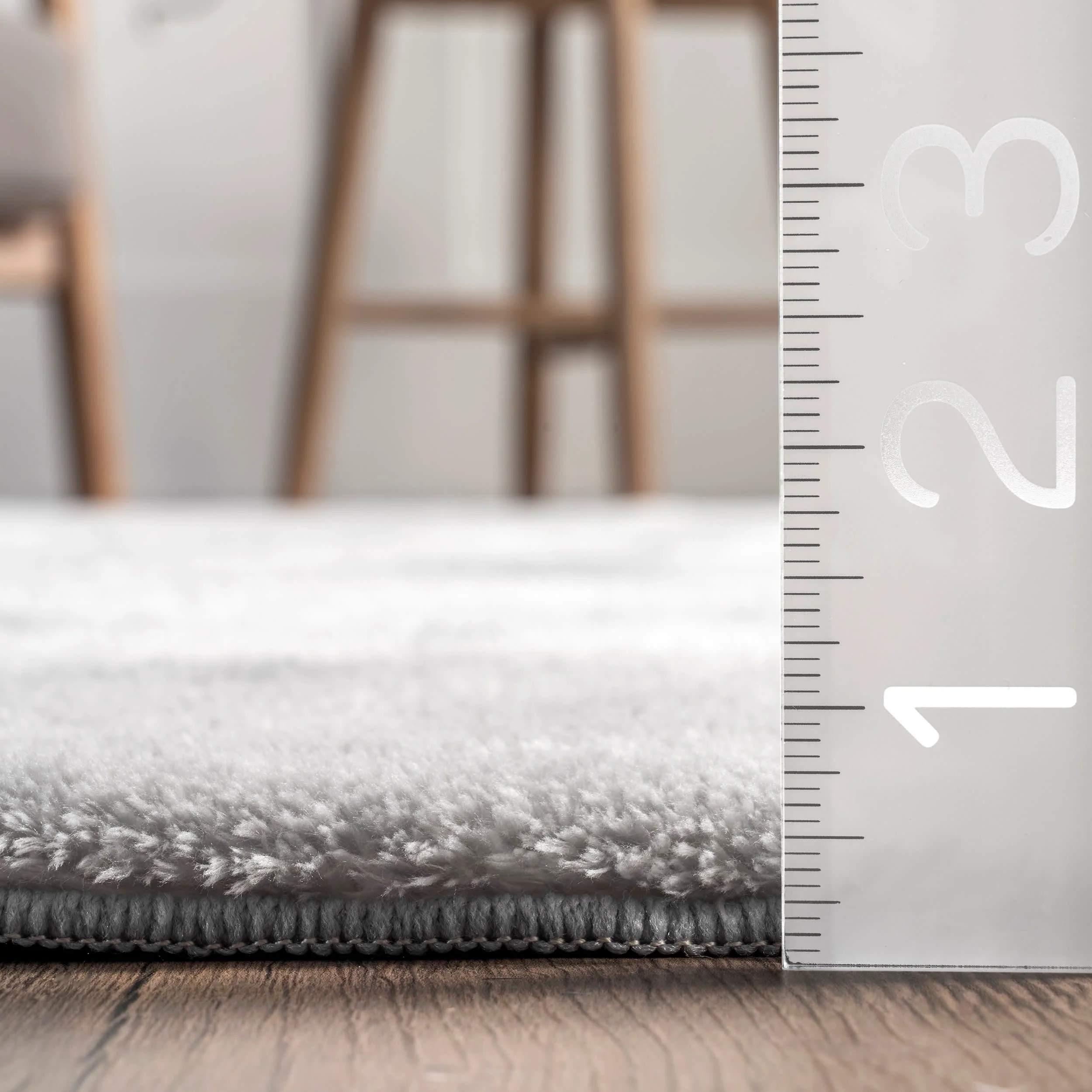 Washable Solid Shag Rug | Light Grey - Image 5