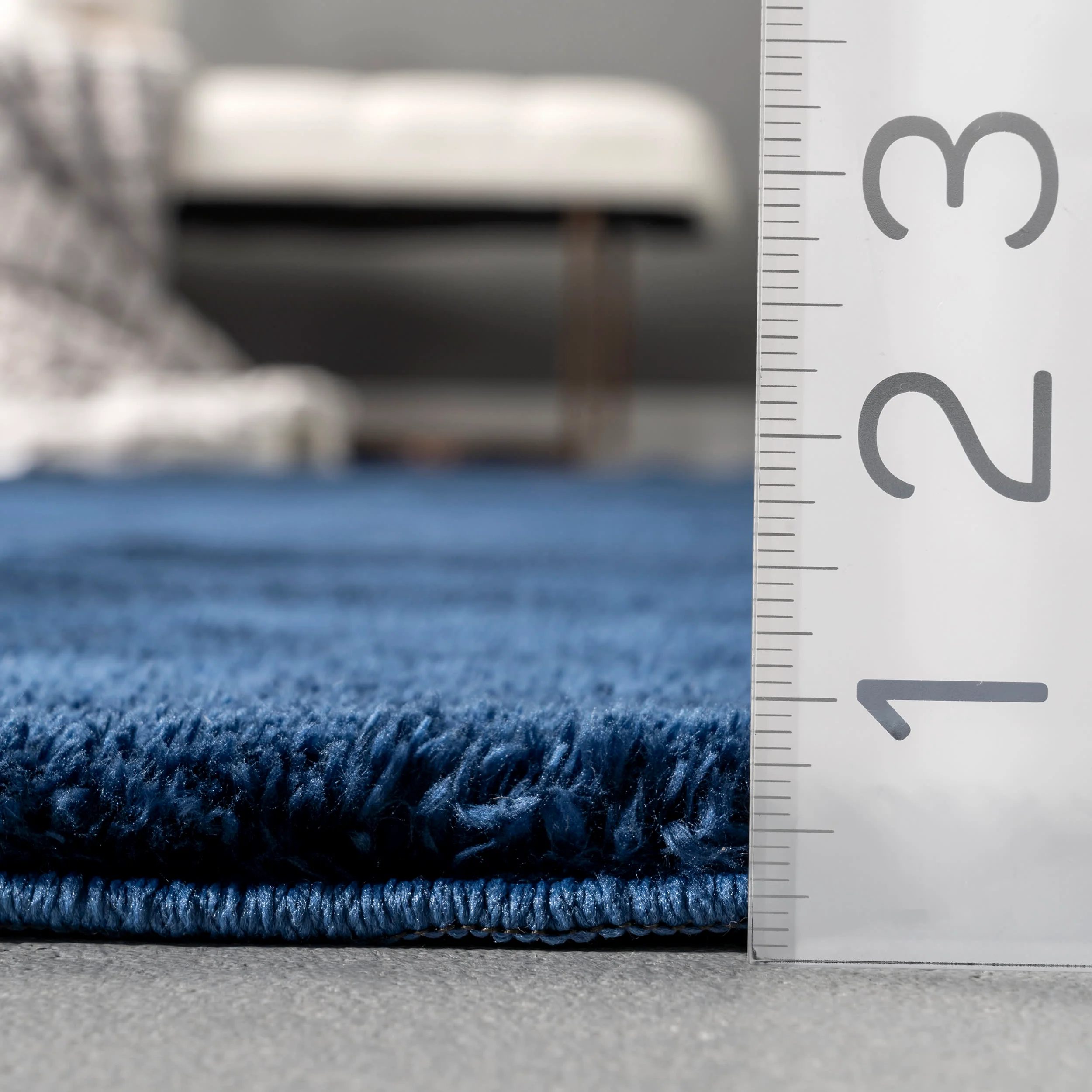 Washable Solid Shag Rug | Navy - Image 5