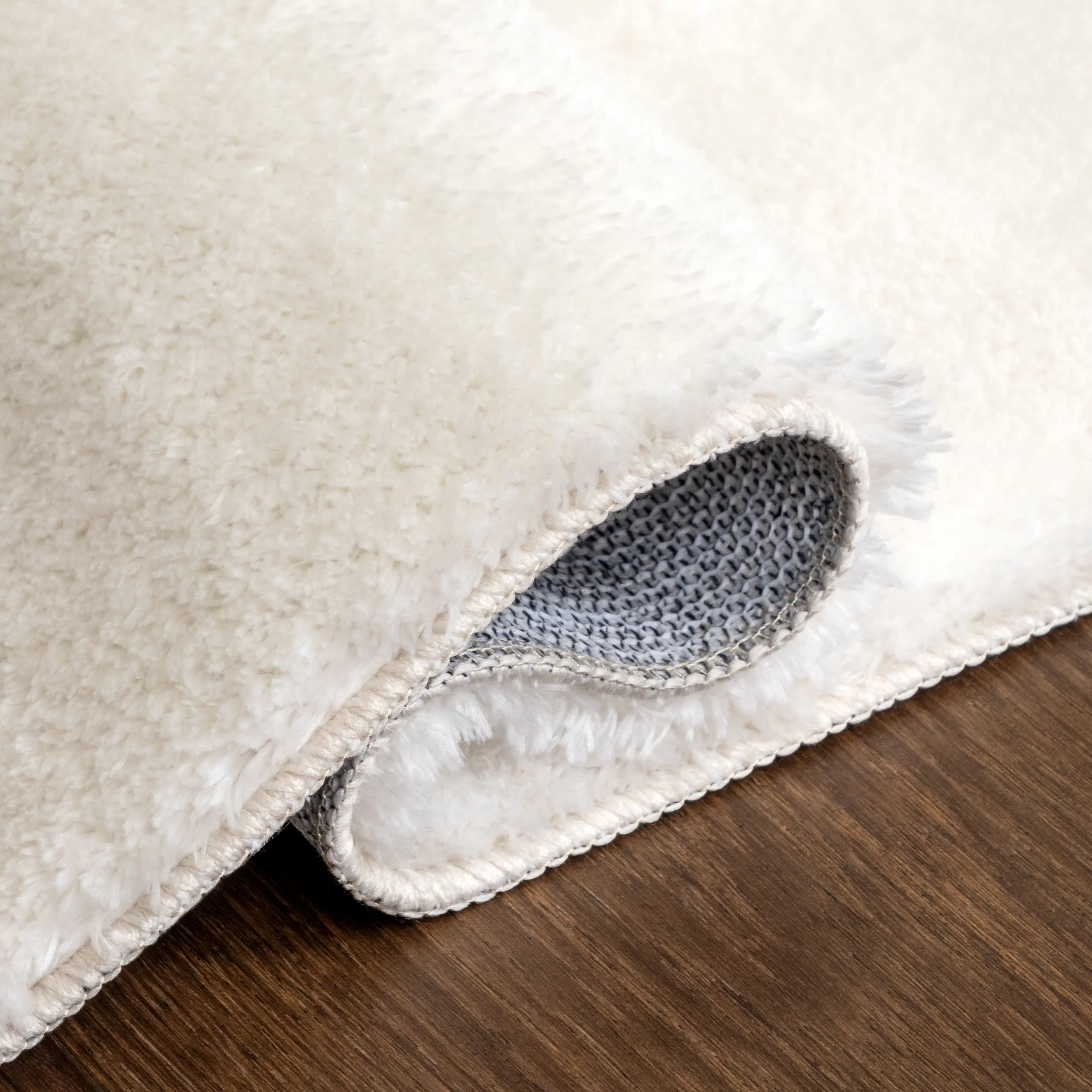 Washable Solid Shag Rug | Off White - Image 11
