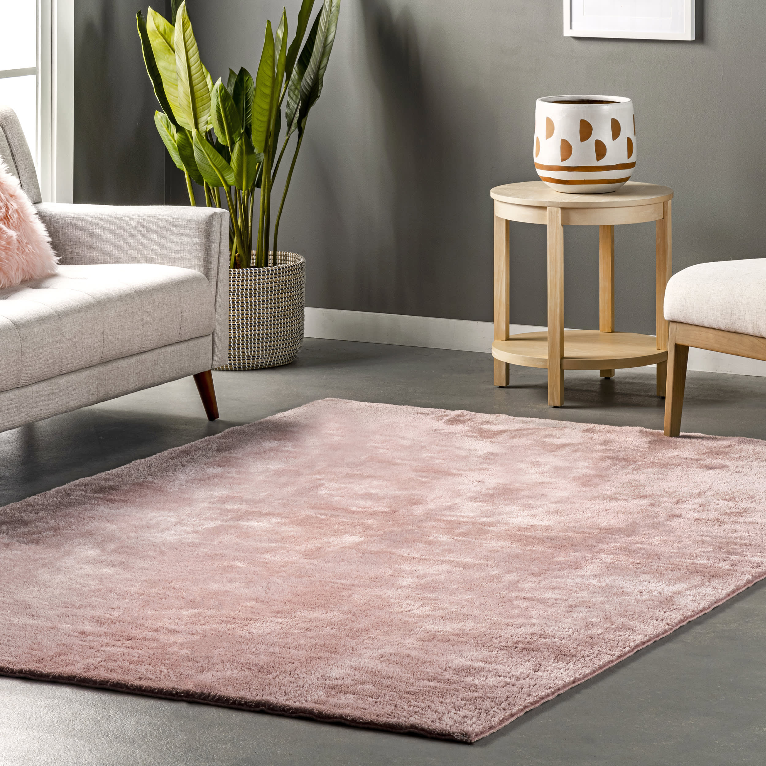 Washable Solid Shag Rug | Pink - Image 2