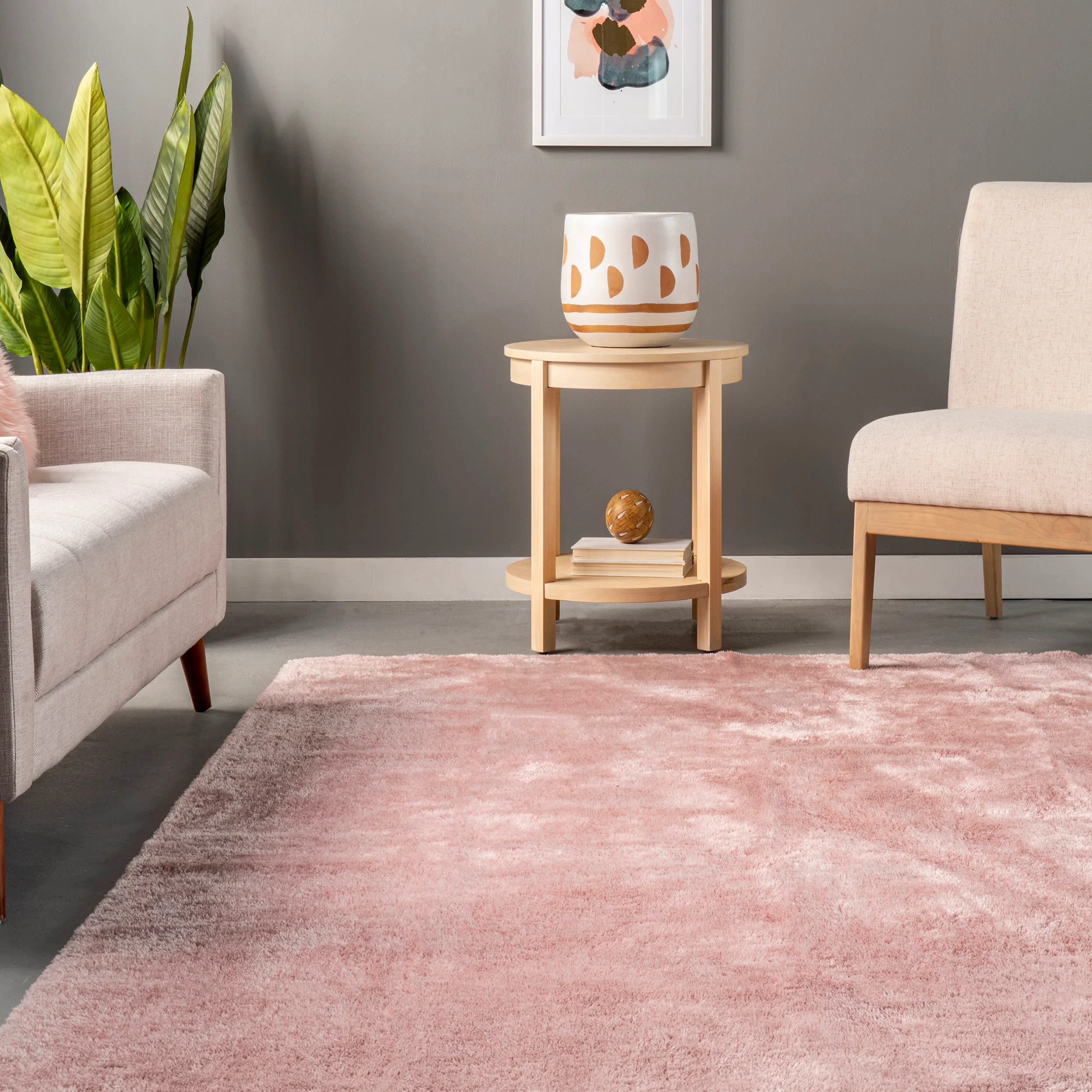 Washable Solid Shag Rug | Pink - Image 4
